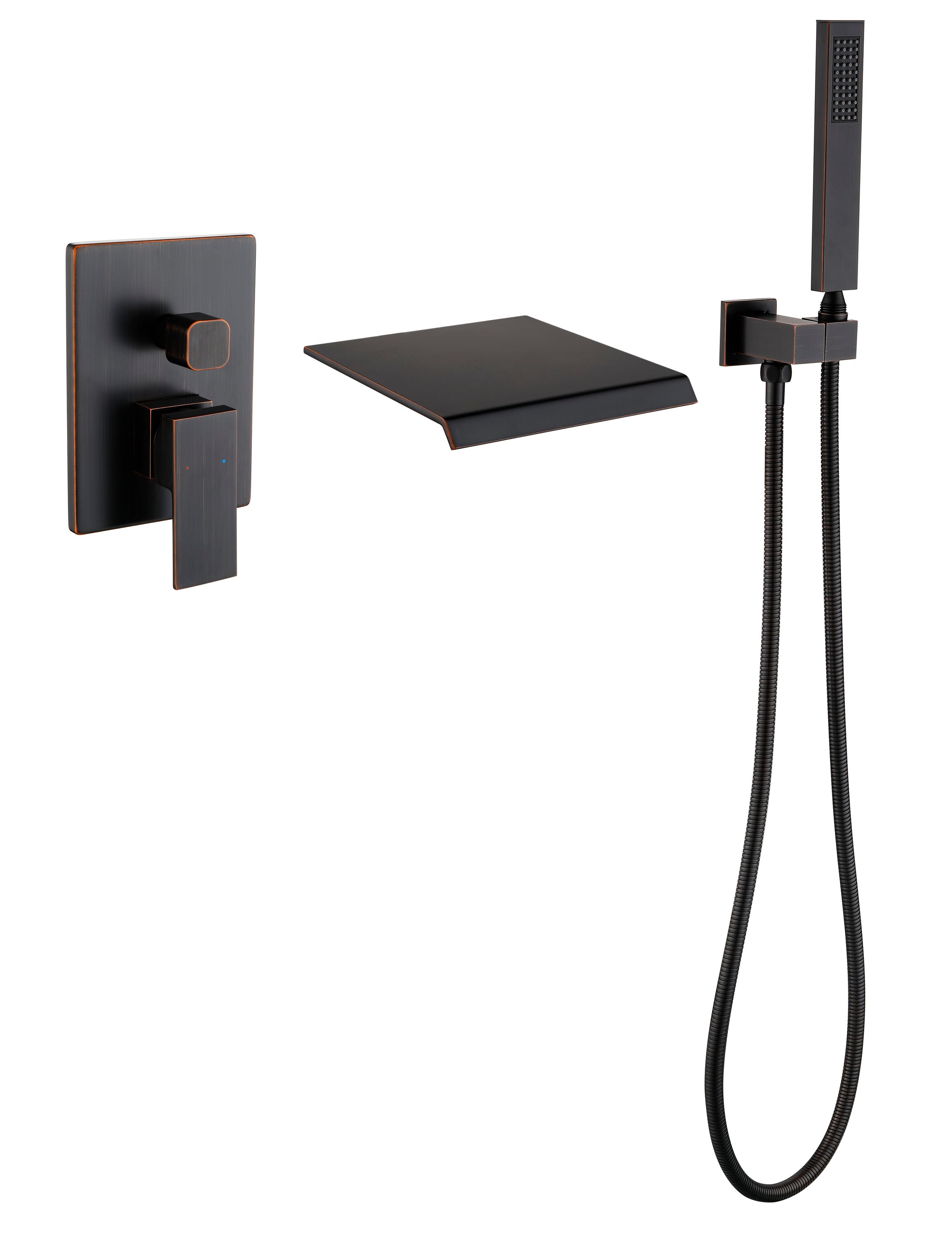 Royal Guard LBFLYJ0050 Oil-Rubbed Bronze 1-handle Wall-mount Waterfall Bathtub Faucet with Hand Shower ( Valve Included )