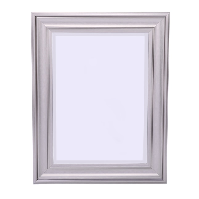 Style Selections 21.5-in W x 27.5-in H Brush Nickle Beveled Wall Mirror ...