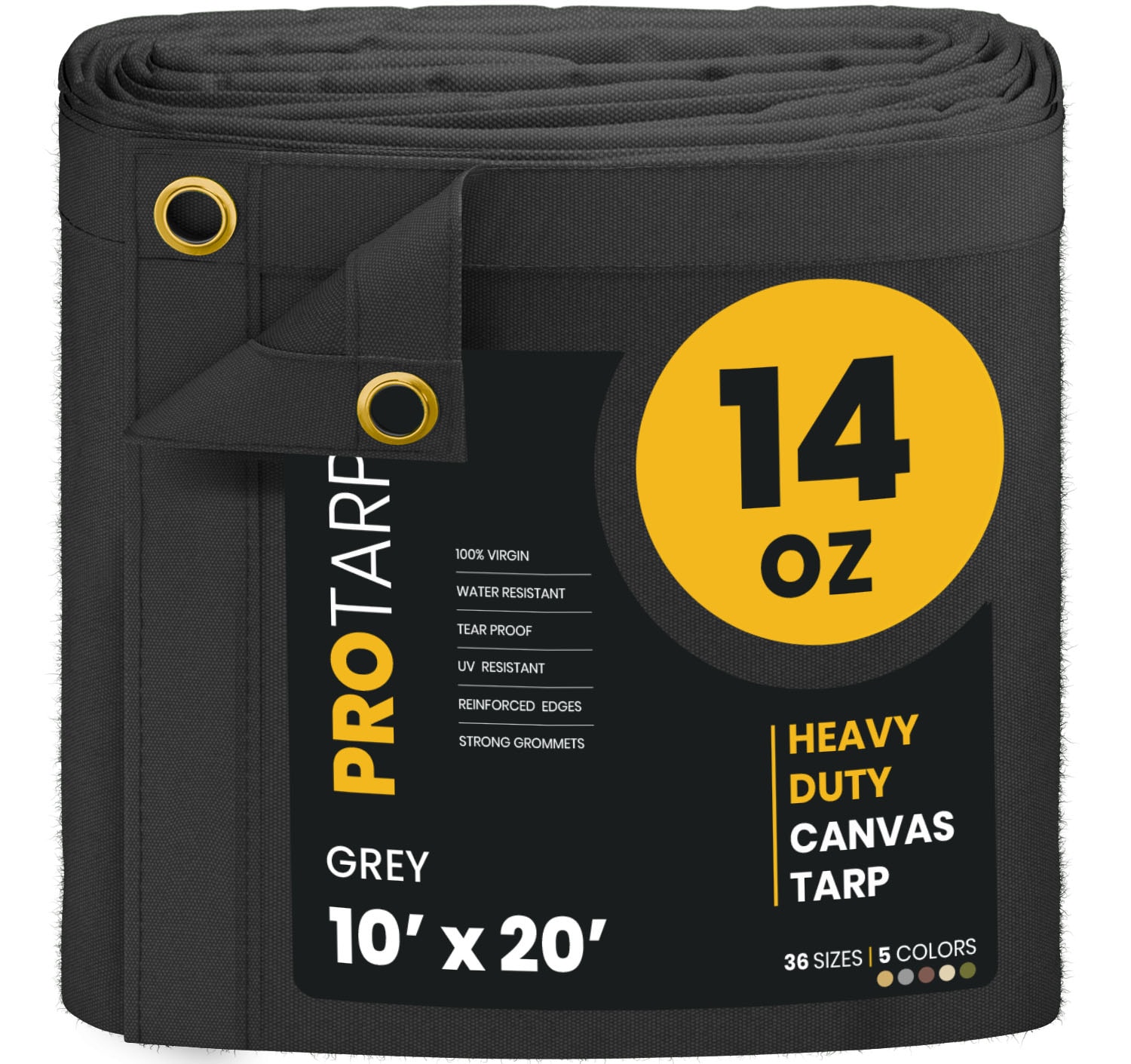 PROTARP PT-301-10X20 10-ft x 20-ft Gray Waterproof Standard Polyester 25-Mils Tarp
