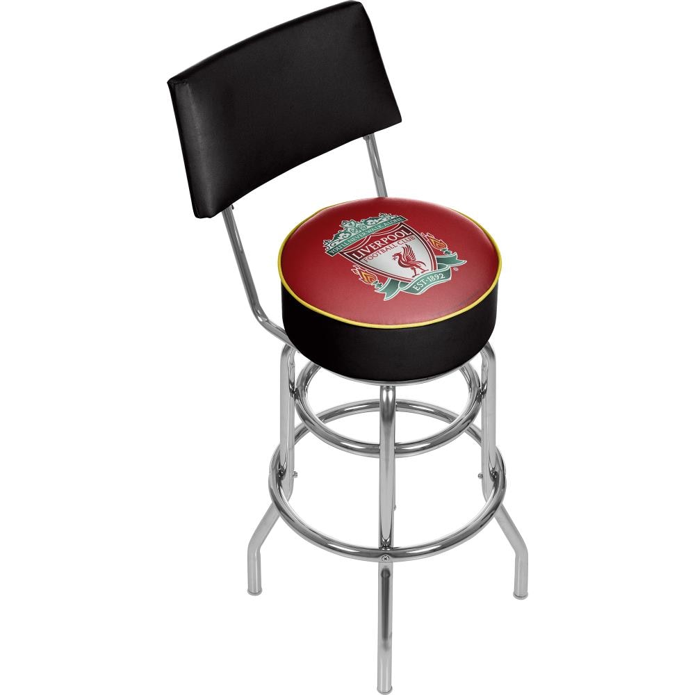 Trademark Gameroom EPL1100-LP Liverpool Bar Stools with Backs Chrome Bar height Swivel Metal Bar Stool