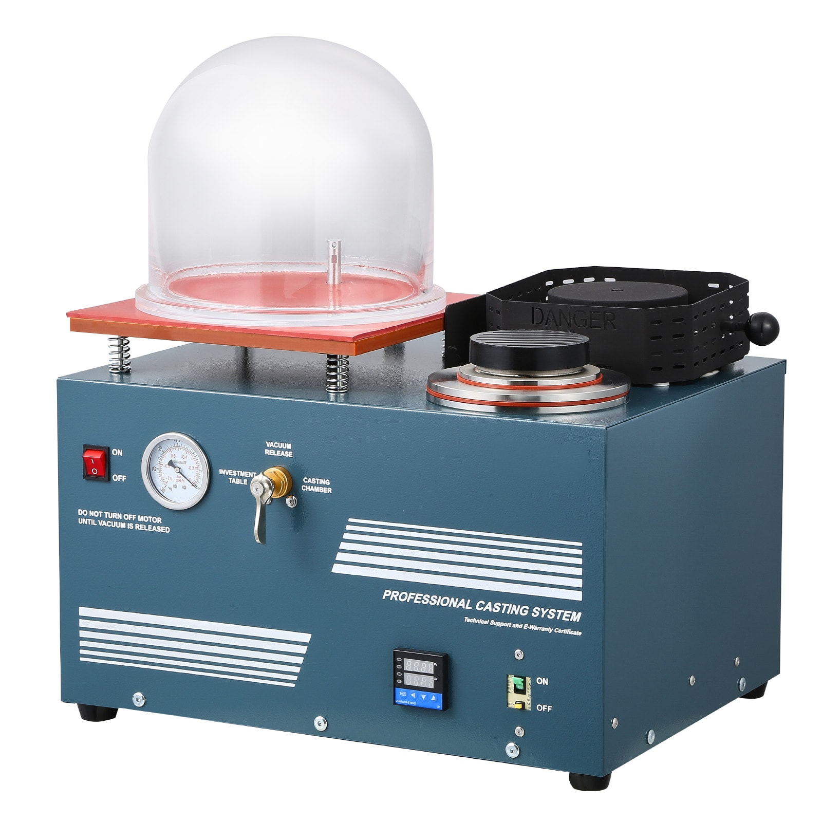 VEVOR SCZBDMJ2LDRJ08263V1 Vacuum Investing Casting Machine with Melting Furnace  Convenient Oil Injection Port  Precision Pressure Gauge  All-in-One Machine for Casting Jewelry and Melting Scrap  Silver  Gold  Copper