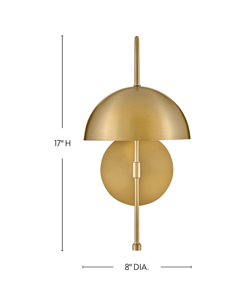 Lou Lacquered Brass and Black Mid-Century Modern Sconce