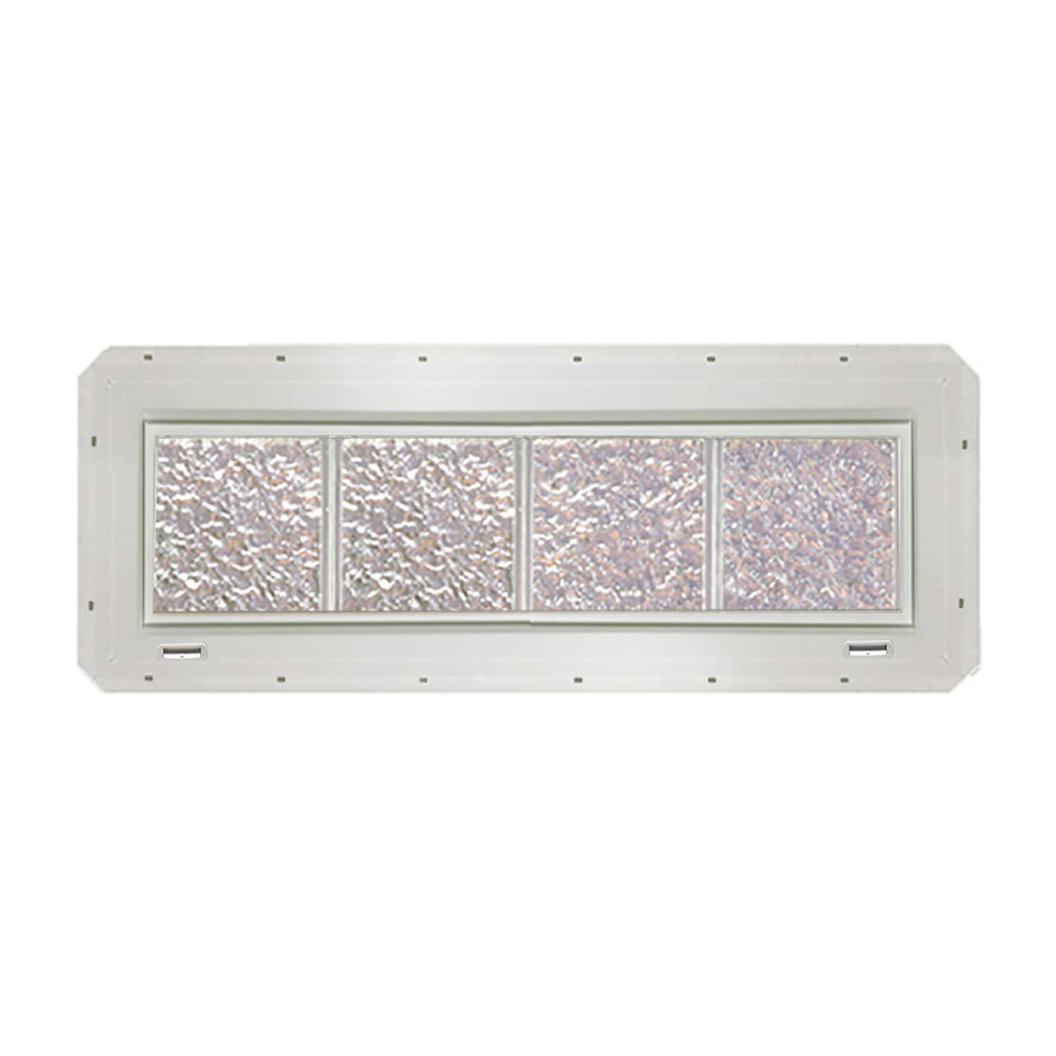 CrystaLok CL3208SISWH Ice Glass 31-3/4-in x 9-1/4-in Vinyl New construction Glass Block Window