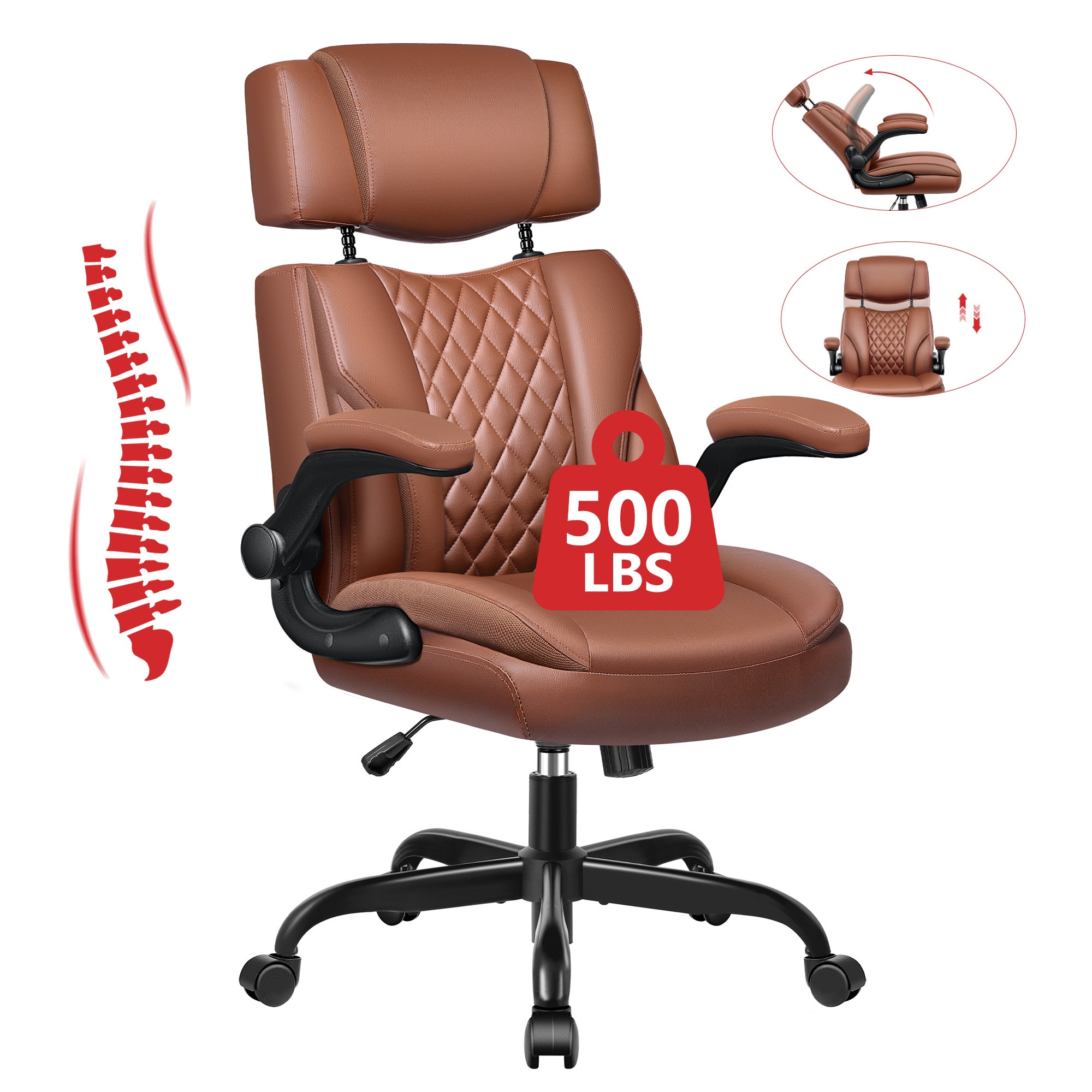 KERDOM KD-688-BROWN Office-Chairs - View #4