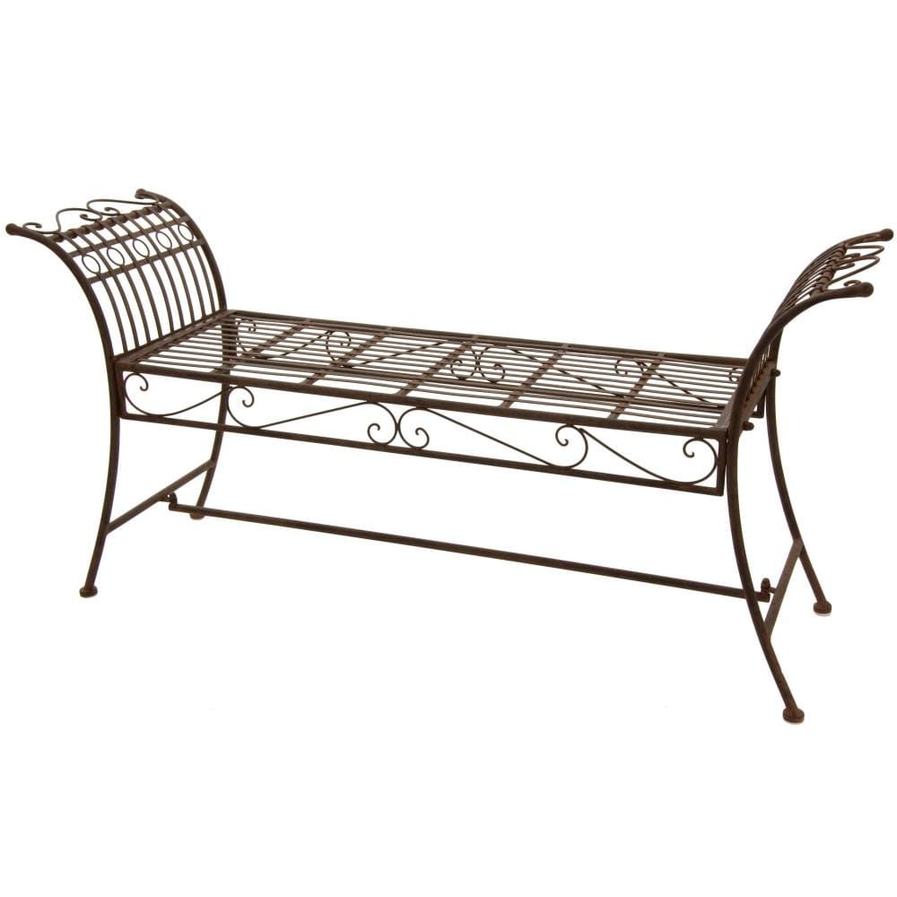 Red Lantern GF-BENCH2-RST 55-in W x 27-in H Rust Iron Traditional Bench