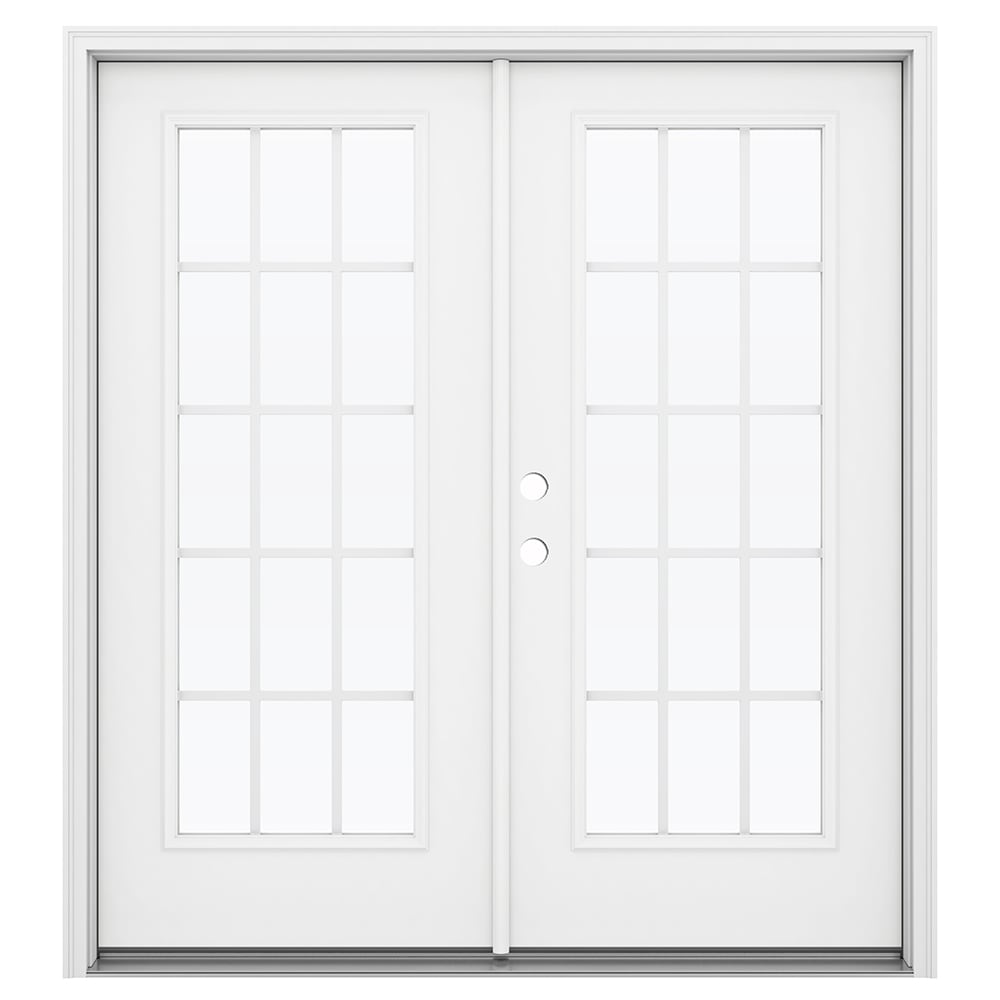 JELD-WEN 72-in x 80-in Tempered Grilles Between The Glass Arctic White ...