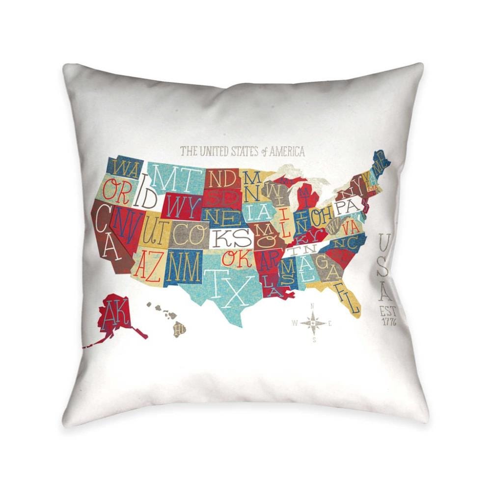 Laural Home CUSM1818DP Decor Pillow 18-in x 18-in Multicolor/polyester Square Indoor Decorative Pillow
