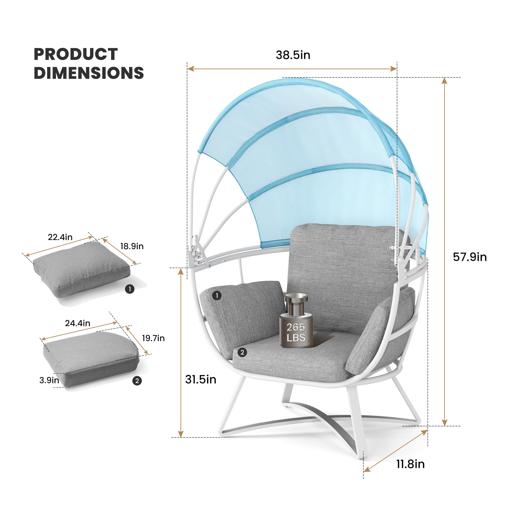 Crestlive Products CL-DC019WGB Patio-Chairs - View #3