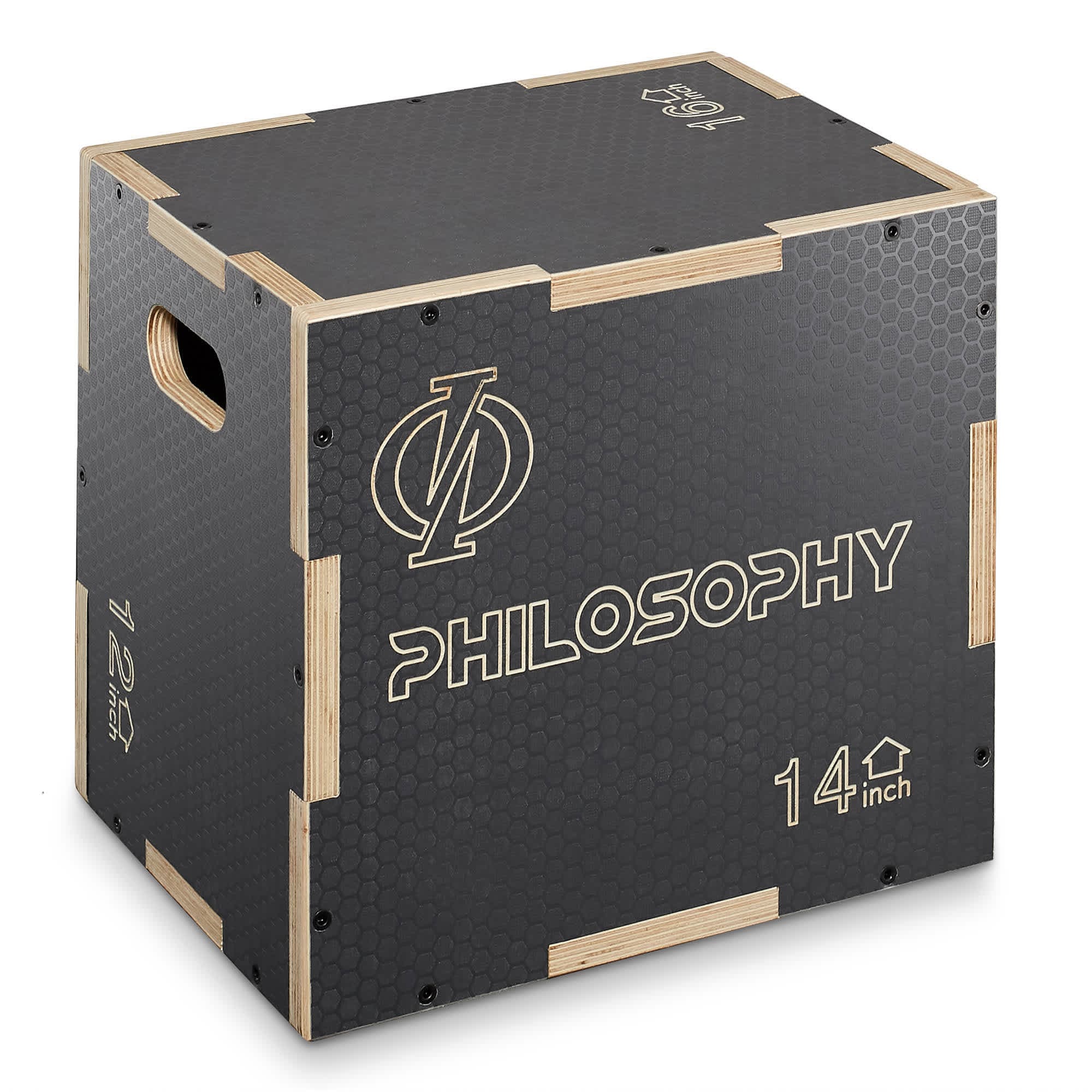 Philosophy Gym FIT-PLYO-1642S-GRY 3 in 1 Non-Slip Plyo Box 16 x 14 x 12-in - Gray - Training Jump Box