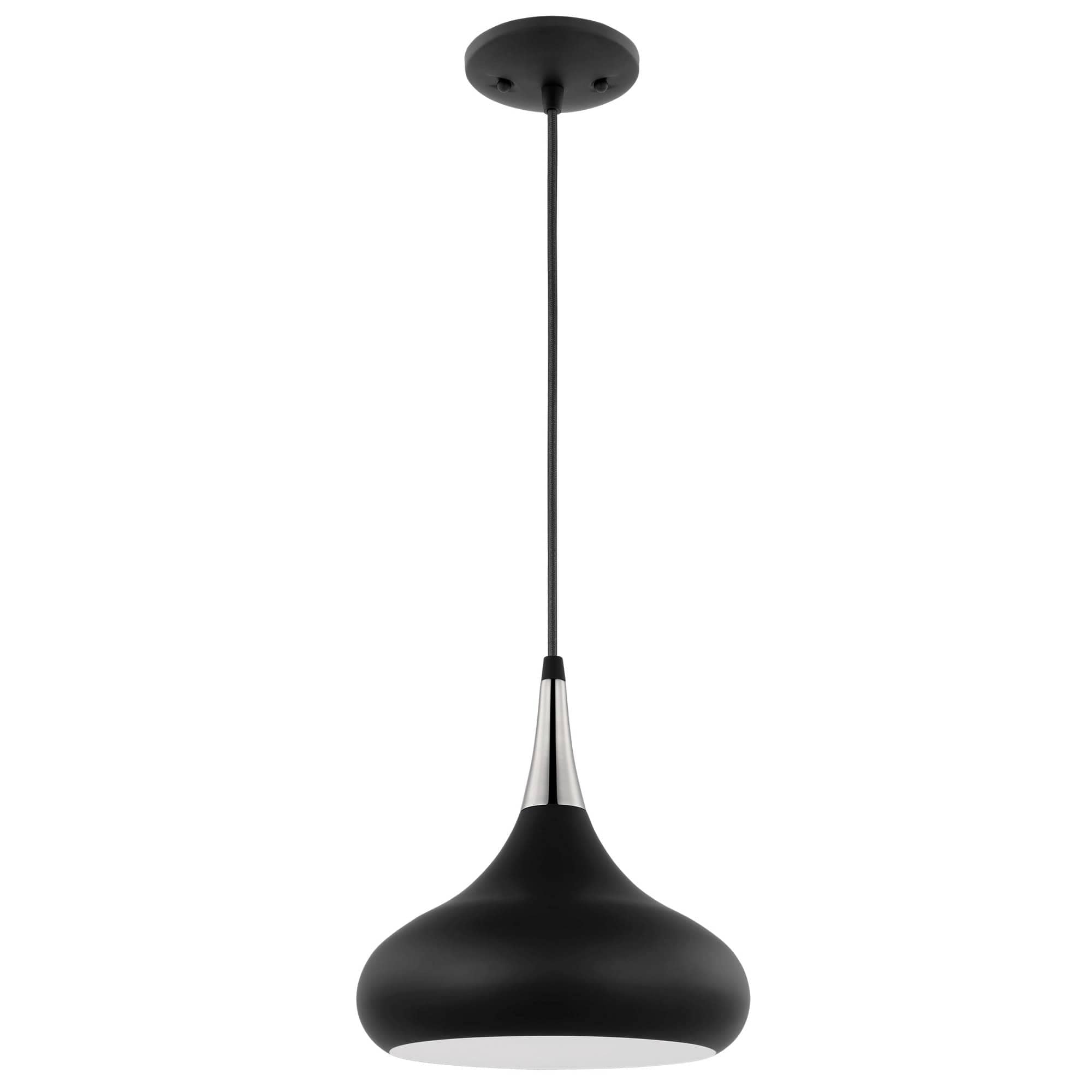 Nuvo Lighting A-NUVO-60/7510 Phoeni1 - Light Matte Black/Polished Nickel Black Mid Century Modern Steel Pendant Light