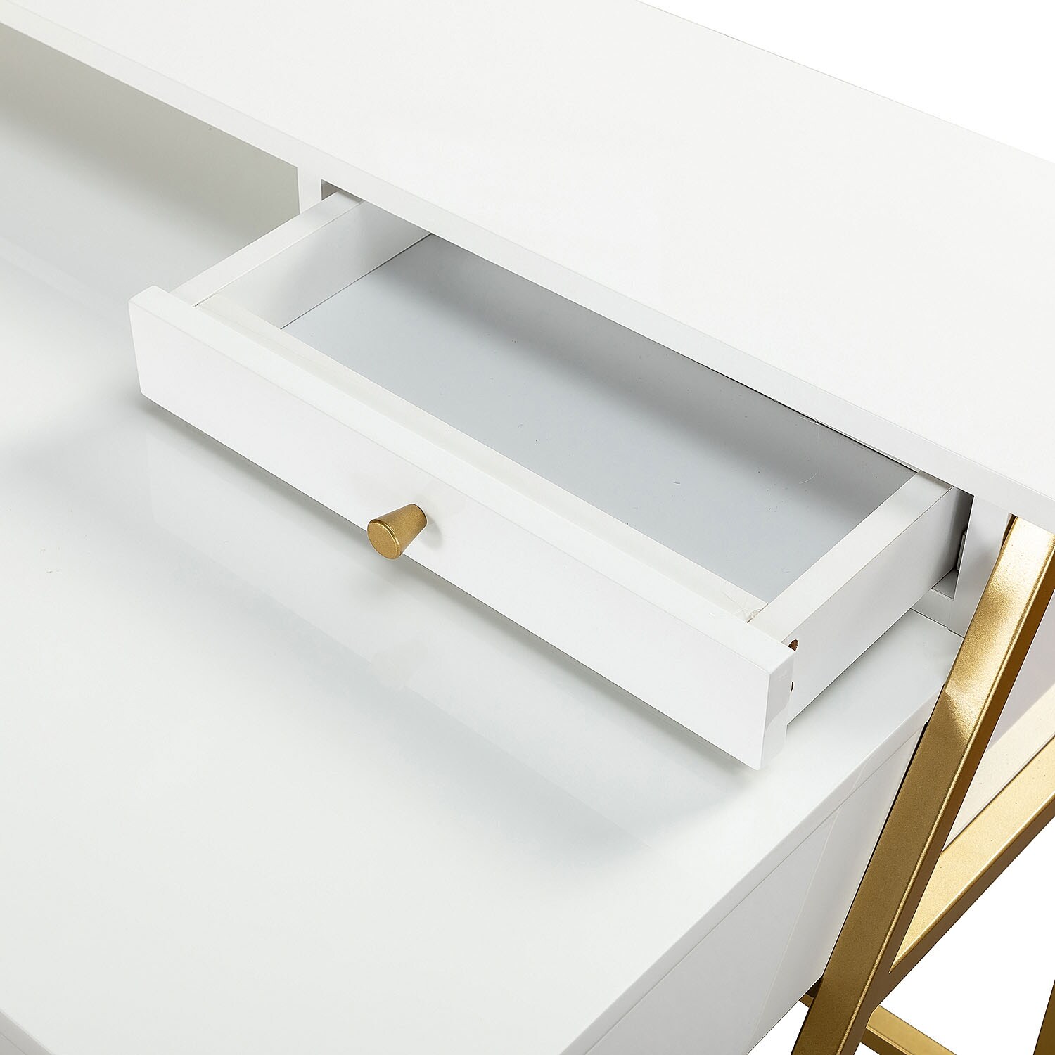 14 Karat Home Antonio 47.7-in White Modern/Contemporary Writing Desk ...