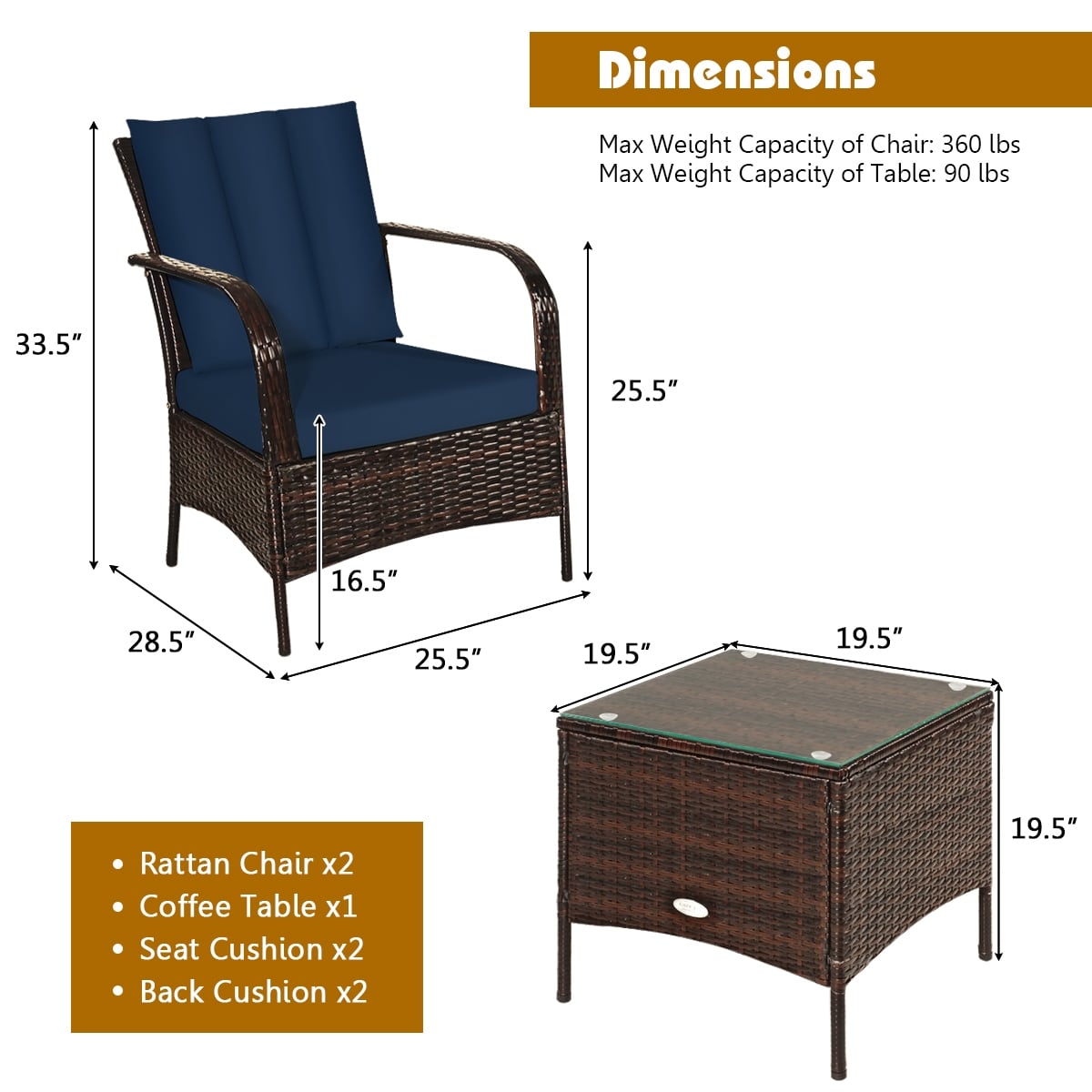 Mondawe 850NY-HY Patio-Conversation-Sets - View #3