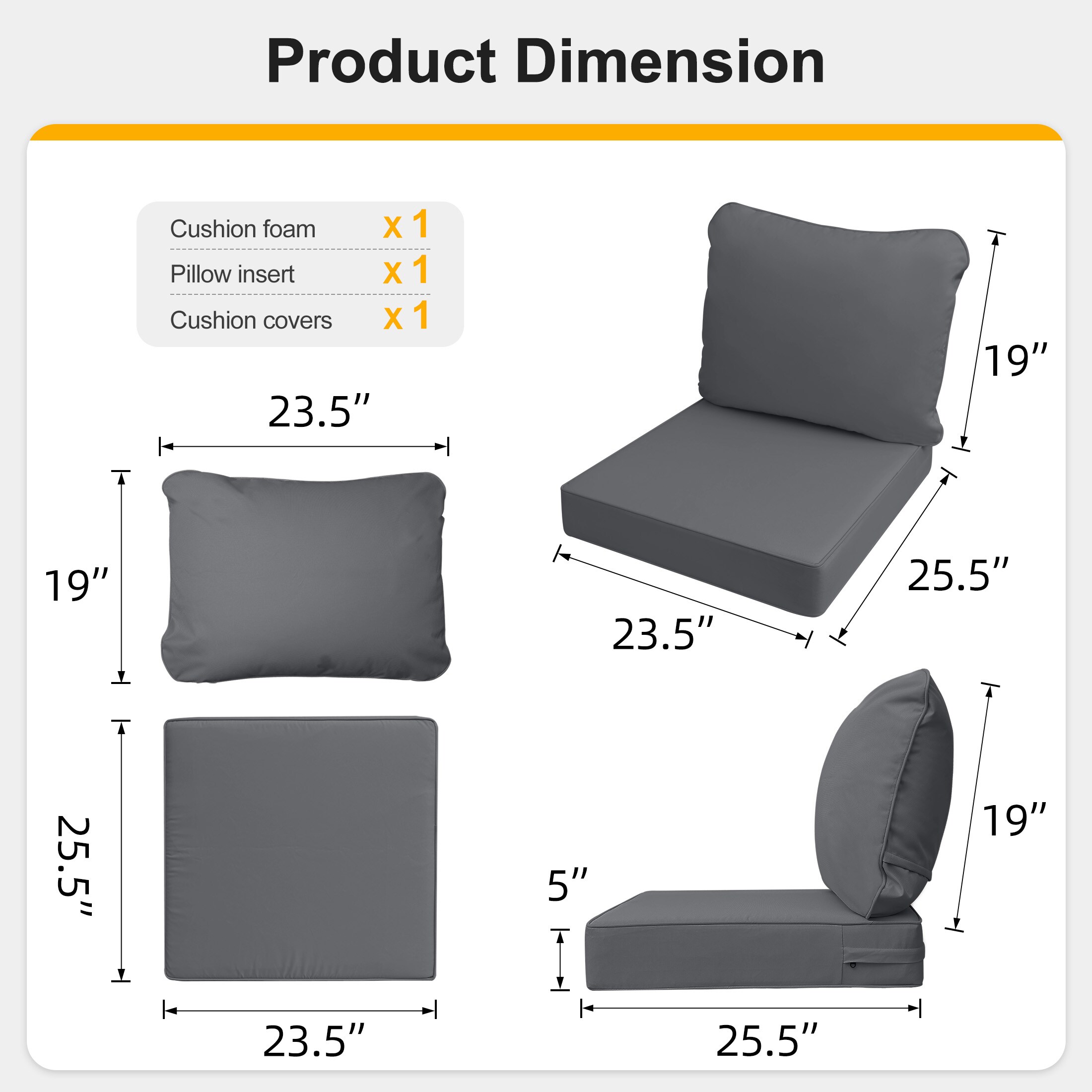 AAAAAcessories LSPC-SF-235255-SHUI Patio-Furniture-Cushions - View #7