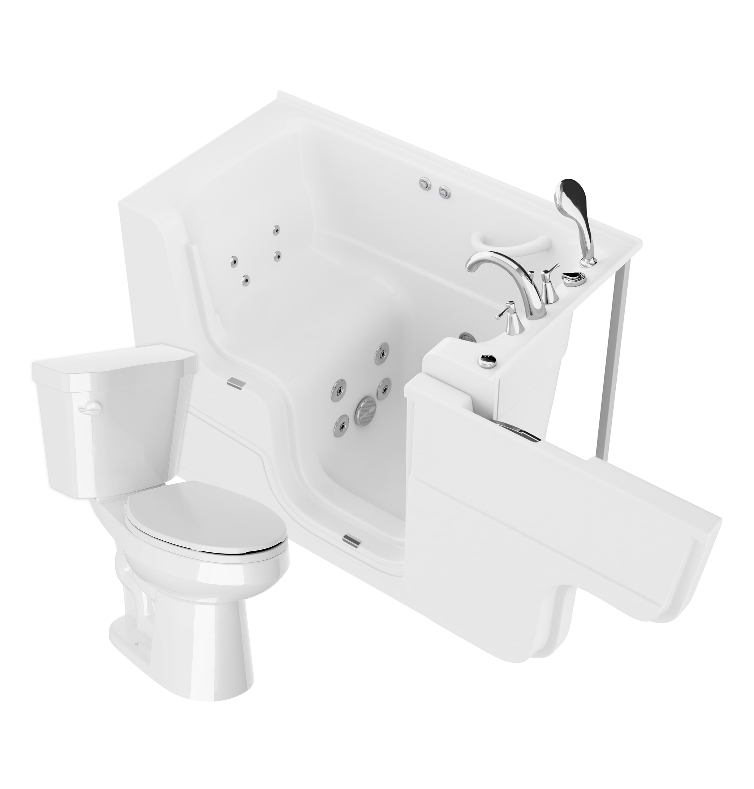 Endurance - LS Series 29-in x 52-in White Gel-coated Fiberglass Rectangle Walk-in Whirlpool Tub w...
