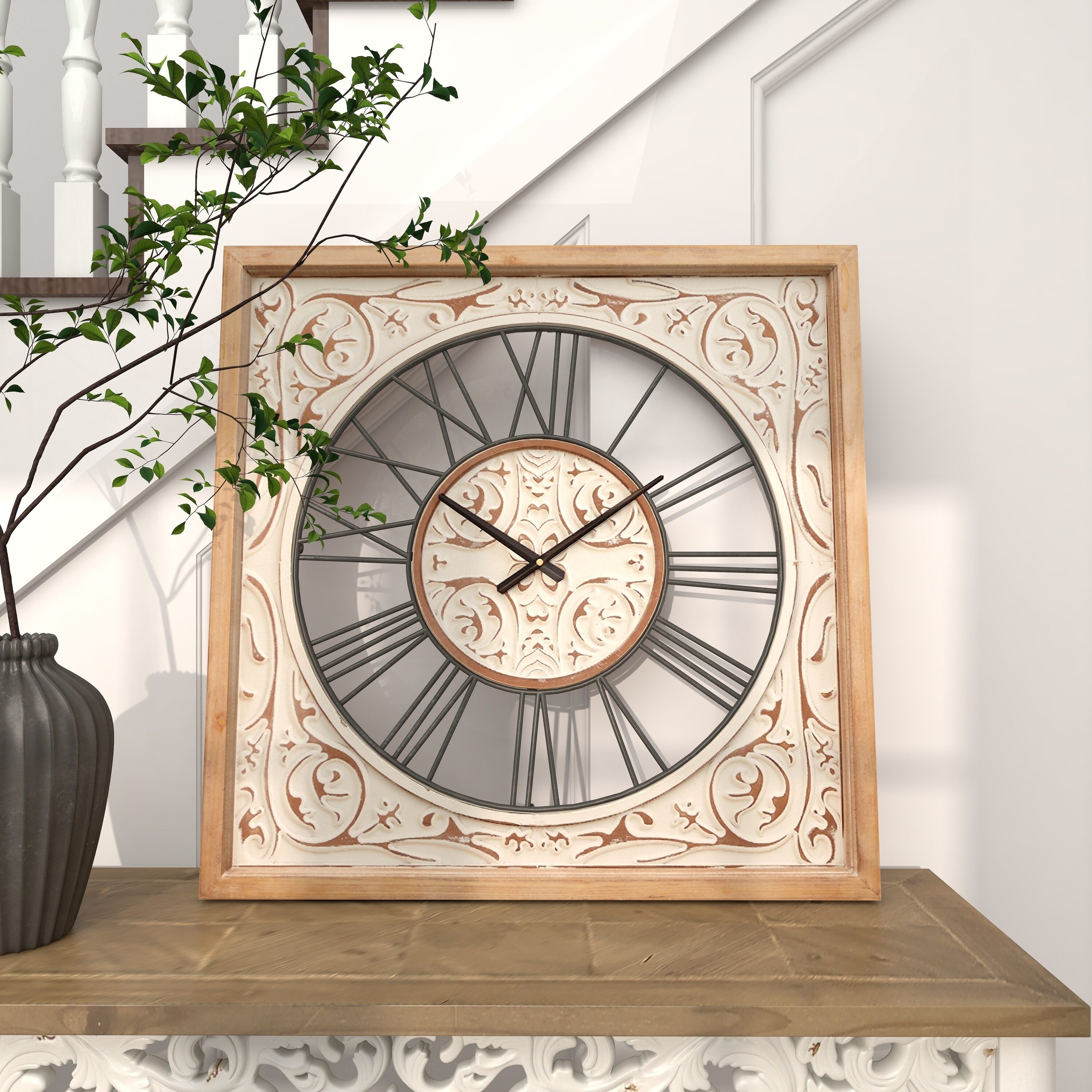 Grayson Lane Analog Round Wall Farmhouse 821486 at Lowes.com