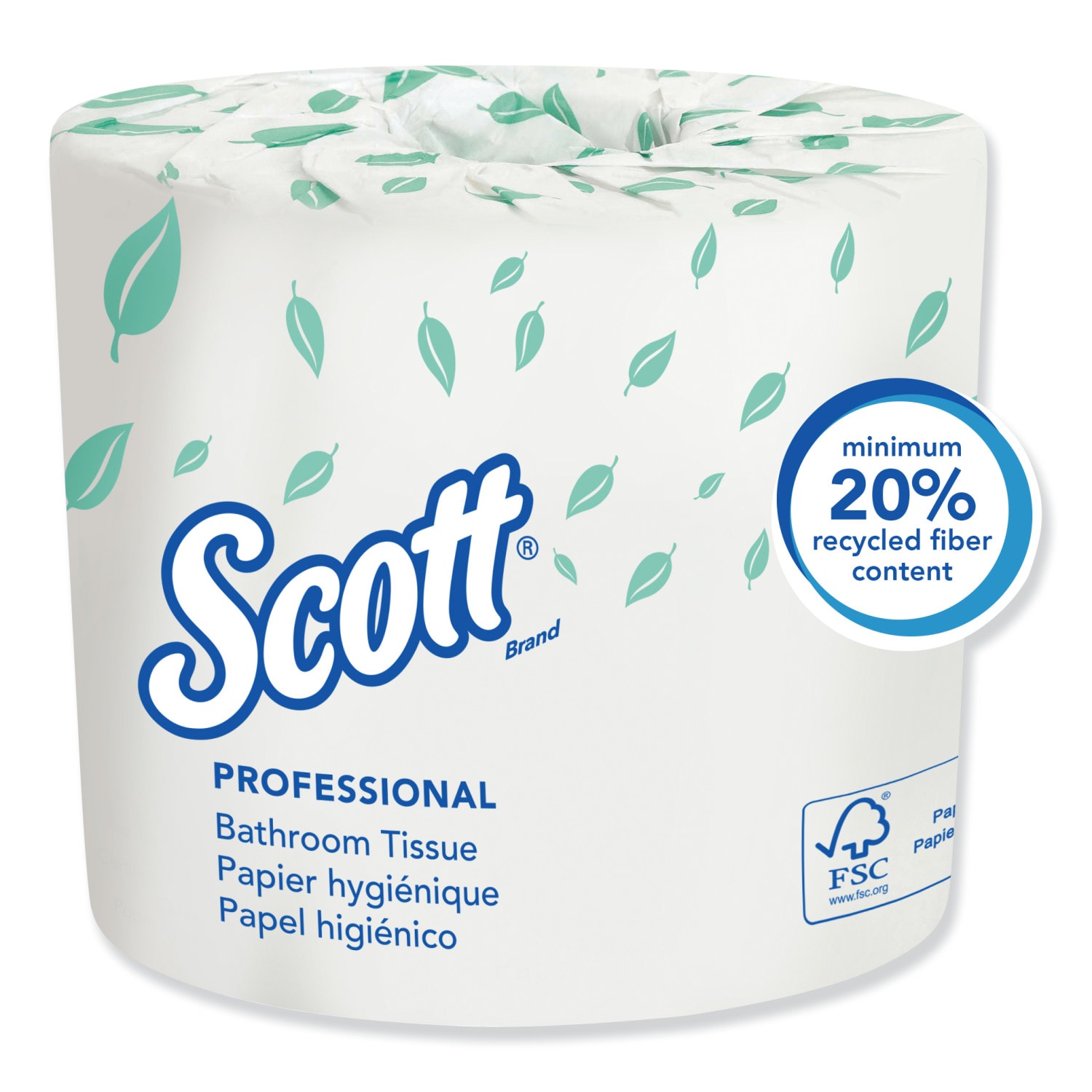 SCOTT Recycled 2-Ply Fiber Bulk Toilet Paper - White, 80 Rolls (13217)