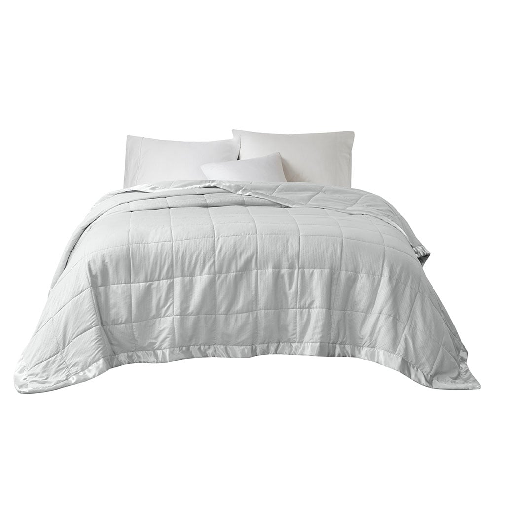 Gracie Mills GRACE-6062-15PM Lucile Textured Oversized Down Alternative Blanket with Satin Trim