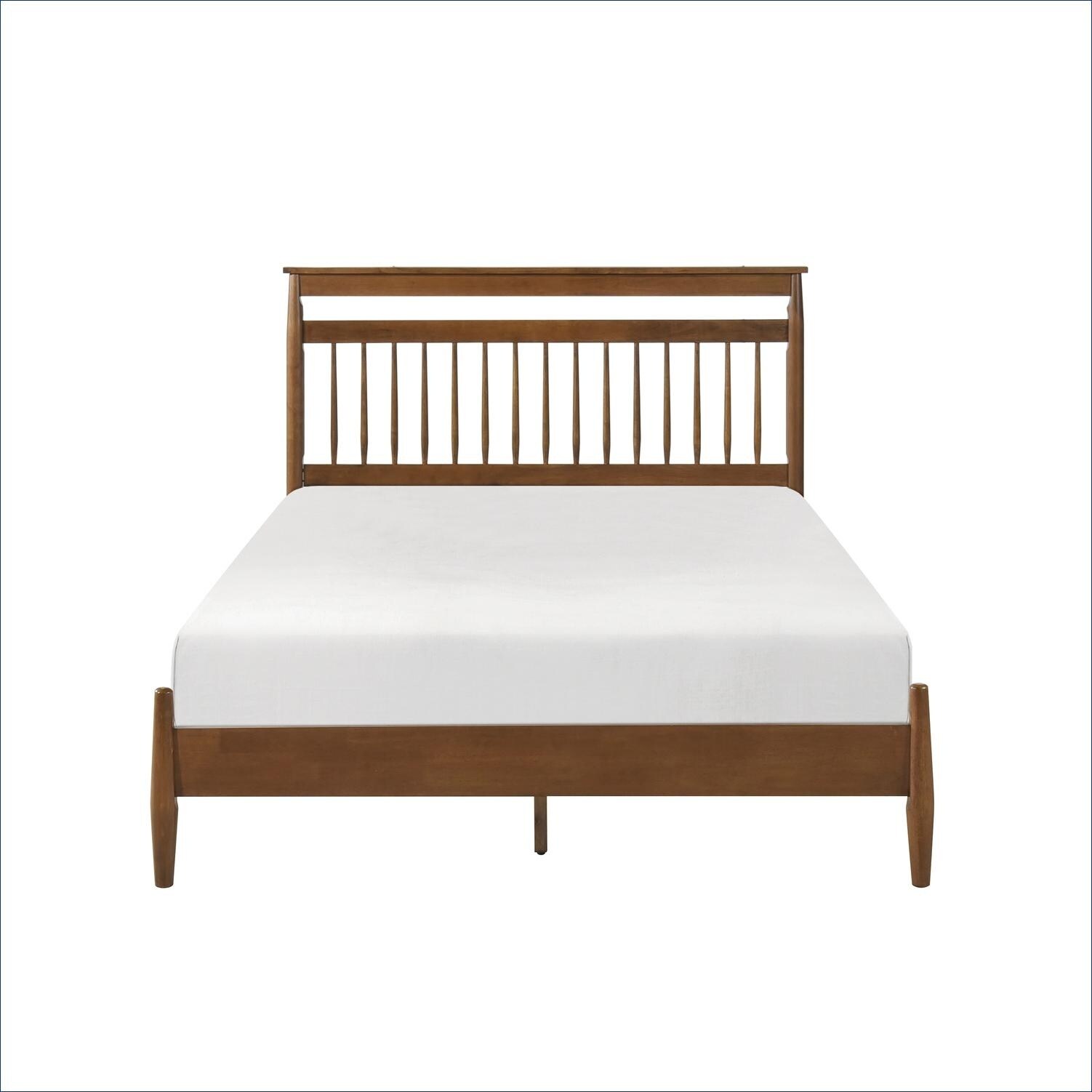 Watnature Queen Size Platform Bed for Bedroom Rich Brown Wood Frame ...
