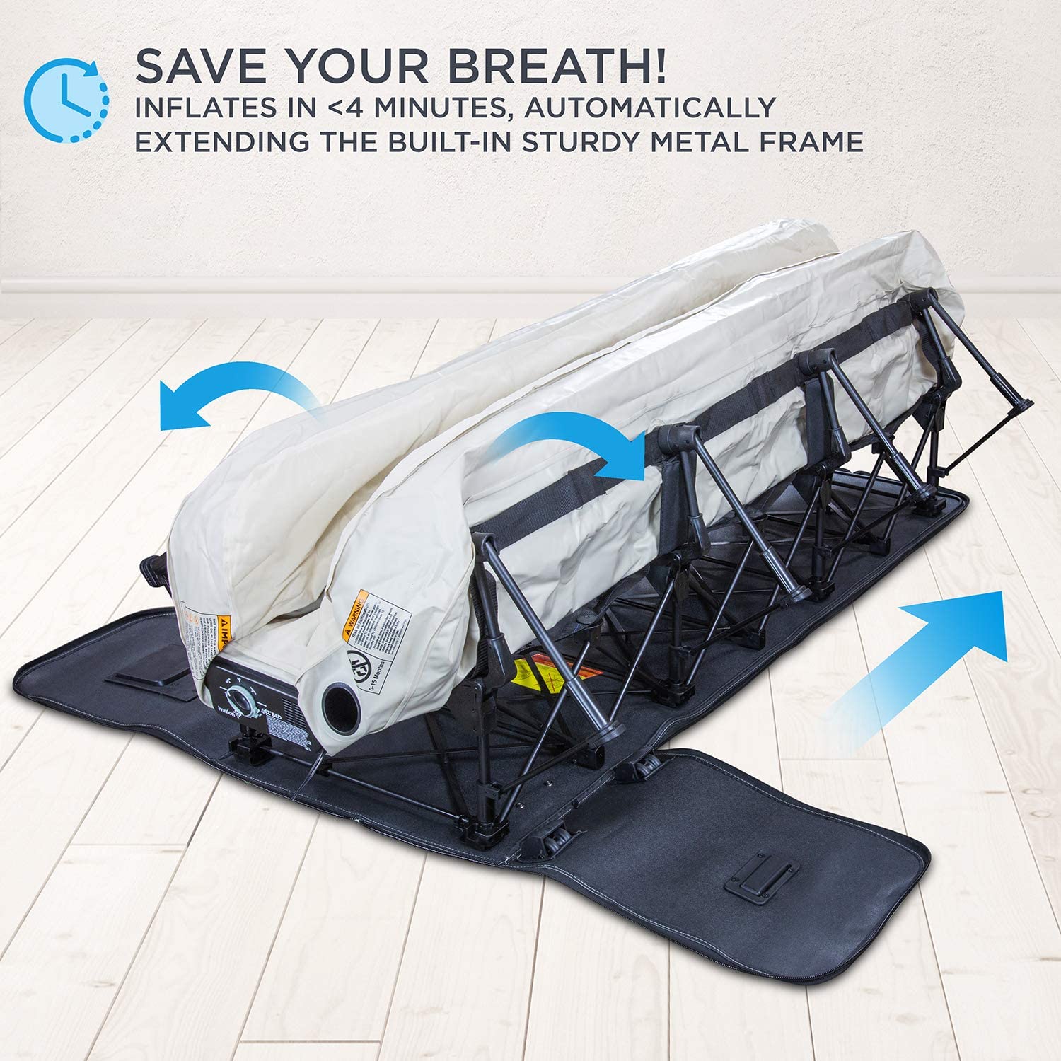 Inflatable air bed with cheap stand