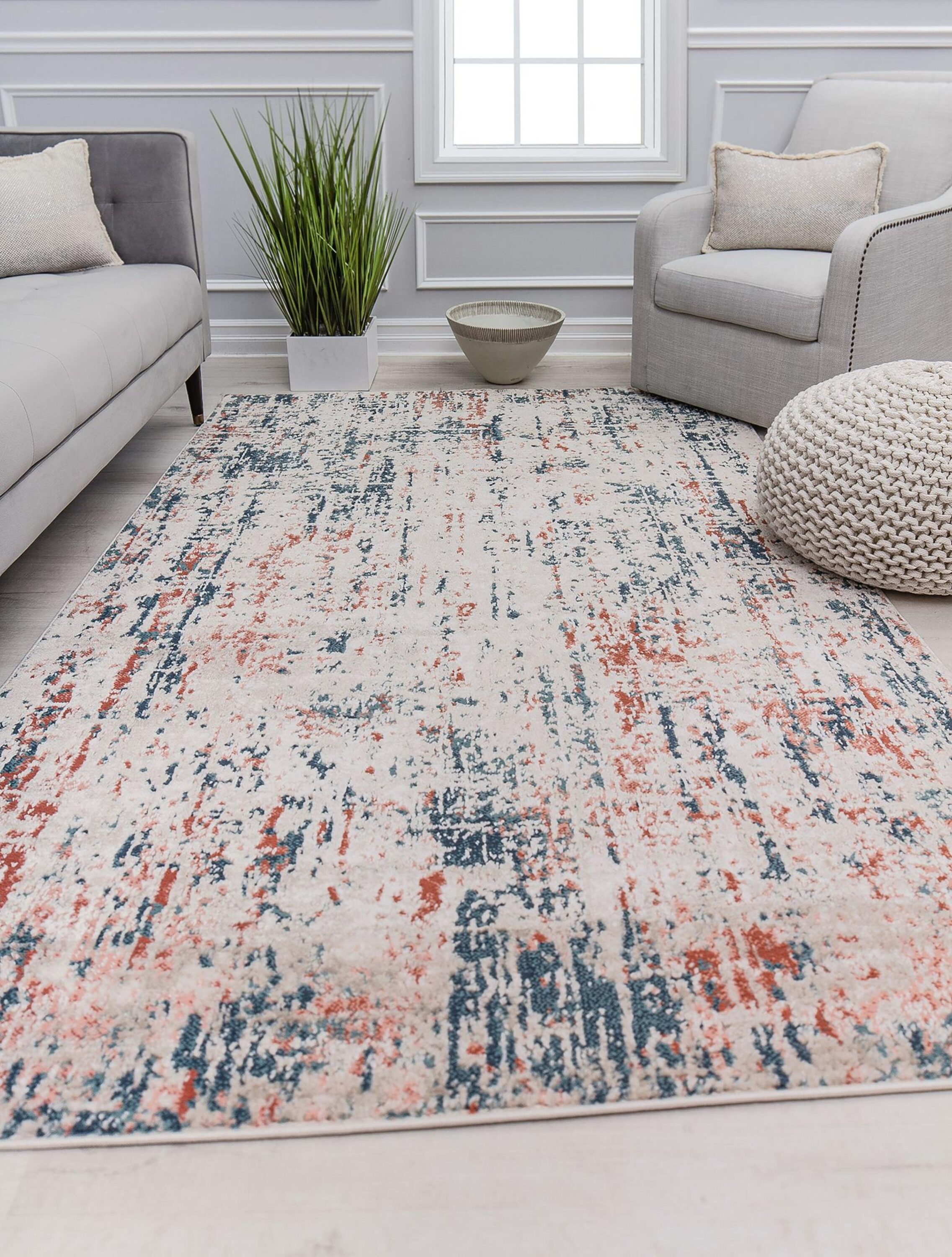 Rugs America 31091 Claire 5 x 7 (ft) Loomed Polypropylene Blue Mist Rectangular Indoor Medallion Vintage Area rug