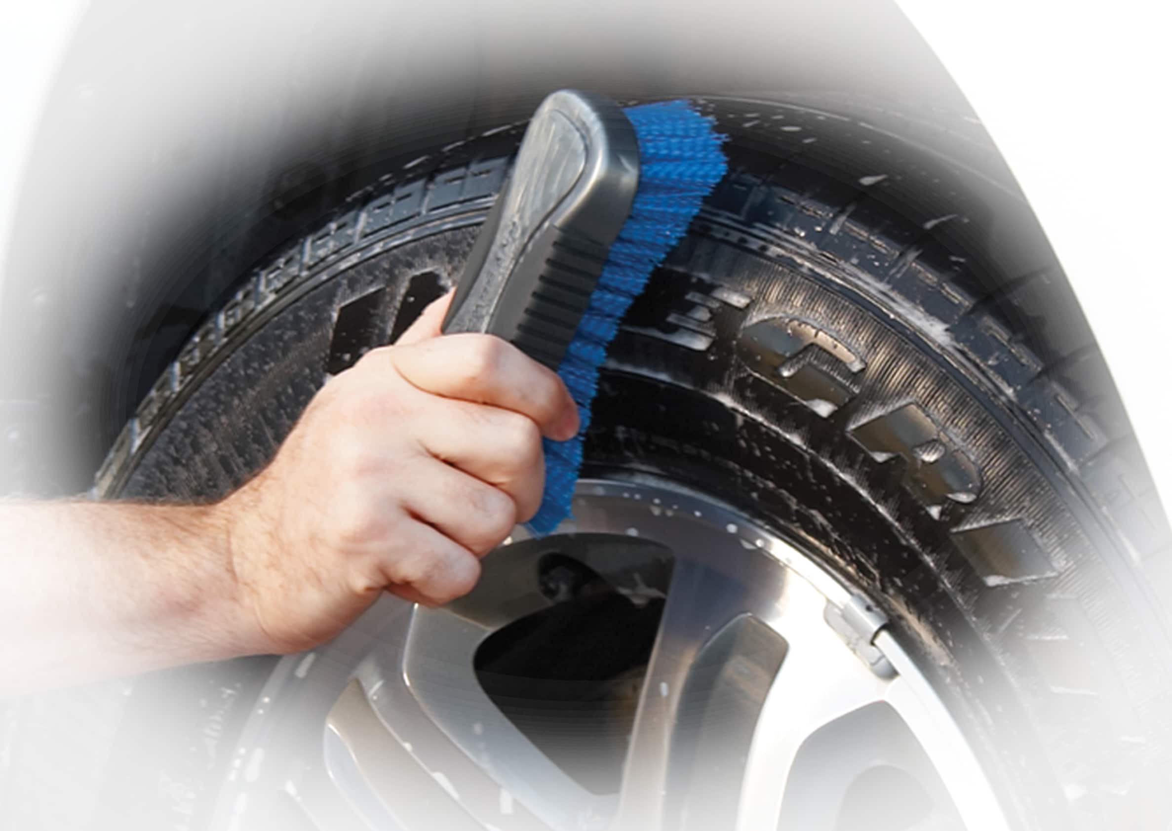 Hopkins Gray Wheel and Tire Brush - Stiff Bristle, Powerful