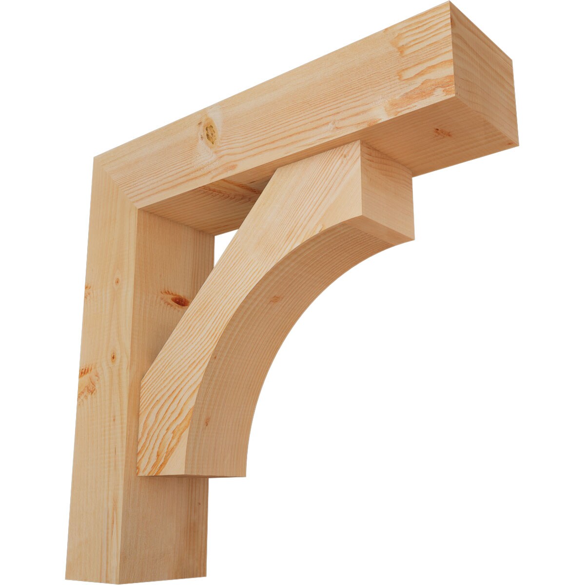 Ekena Millwork 1464686 Westlake Block Smooth Bracket with Offset Brace 7-1/2-in x 30-in x 30-in Douglas fir Brown Wood Standard bracket