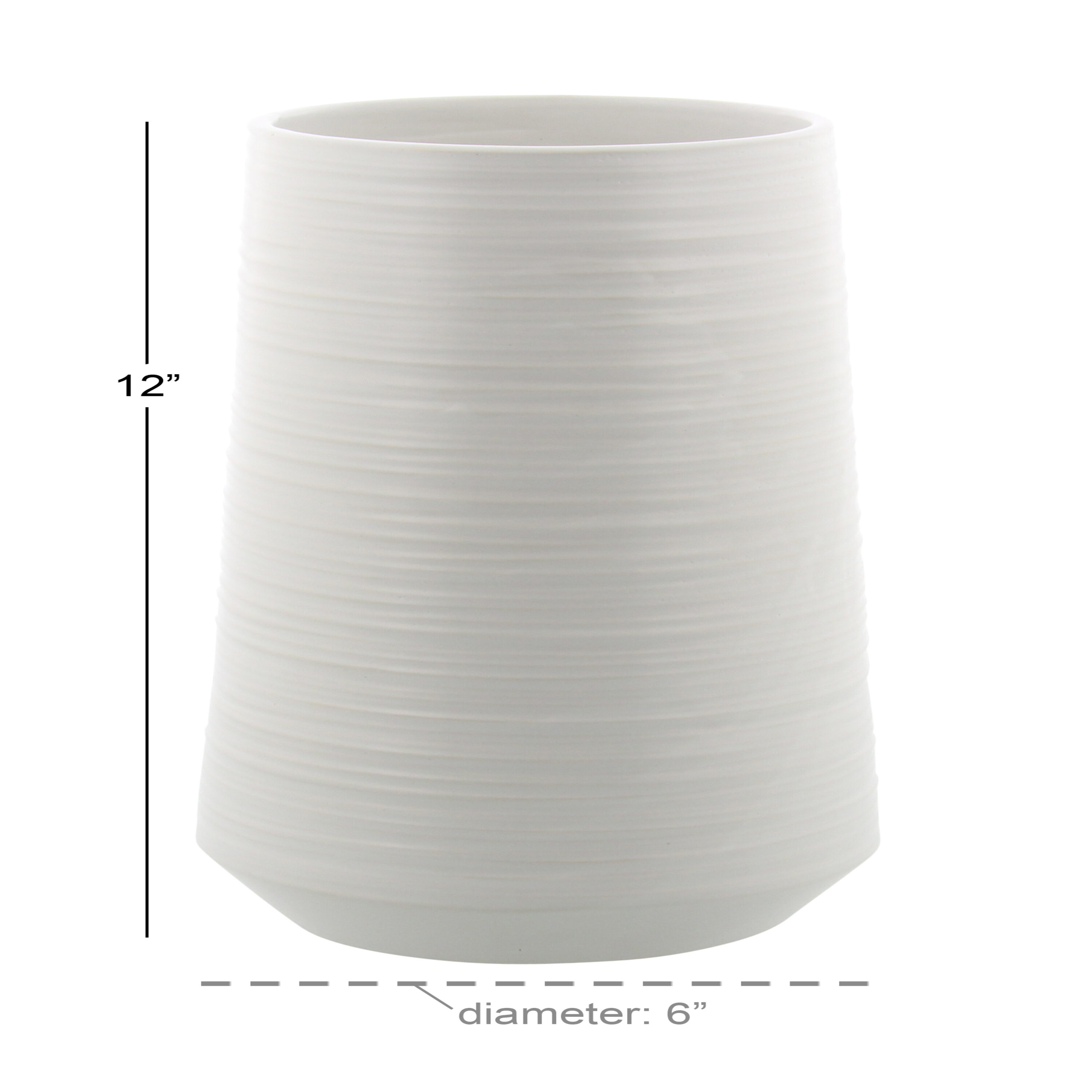 White Porcelain Cylinder Table Vase 12"