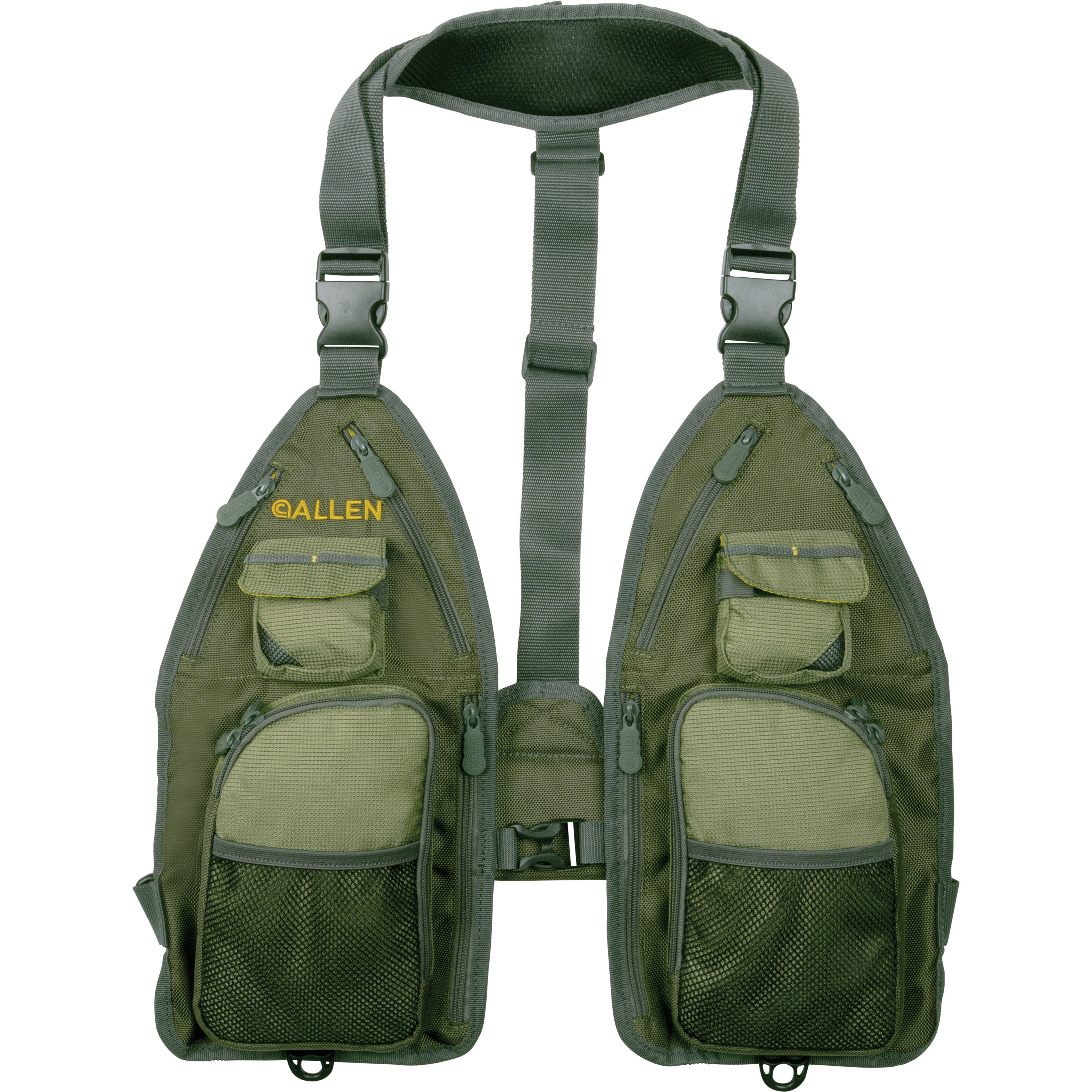 Allen Company Gallatin Fly Fishing Vest - Lightweight Design, Green, Zip  Close Pockets, Padded Neck Strap, Adult Unisex in the Fishing Gear &  Apparel department at