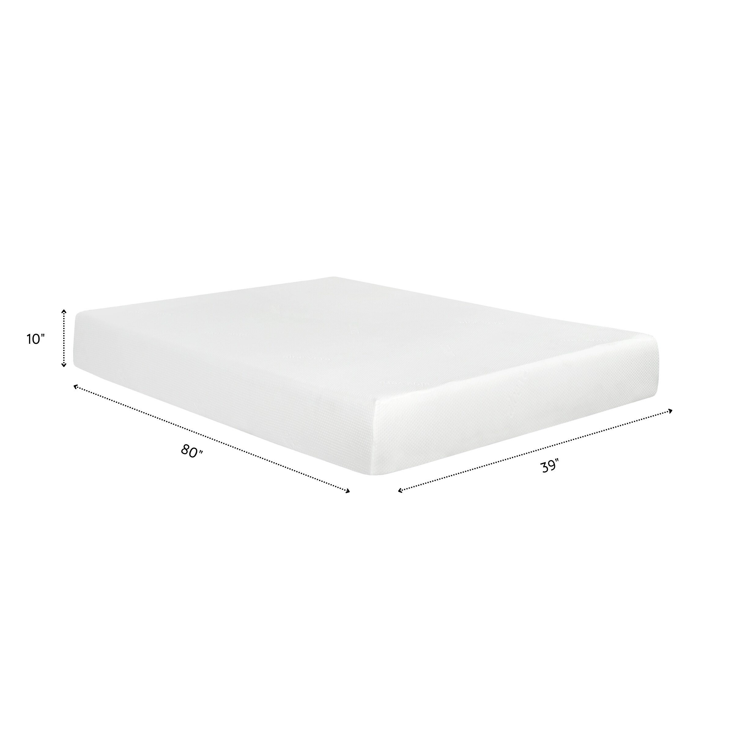 Primo International 10-in Twin Extra Long Gel Memory Foam Mattress in a ...