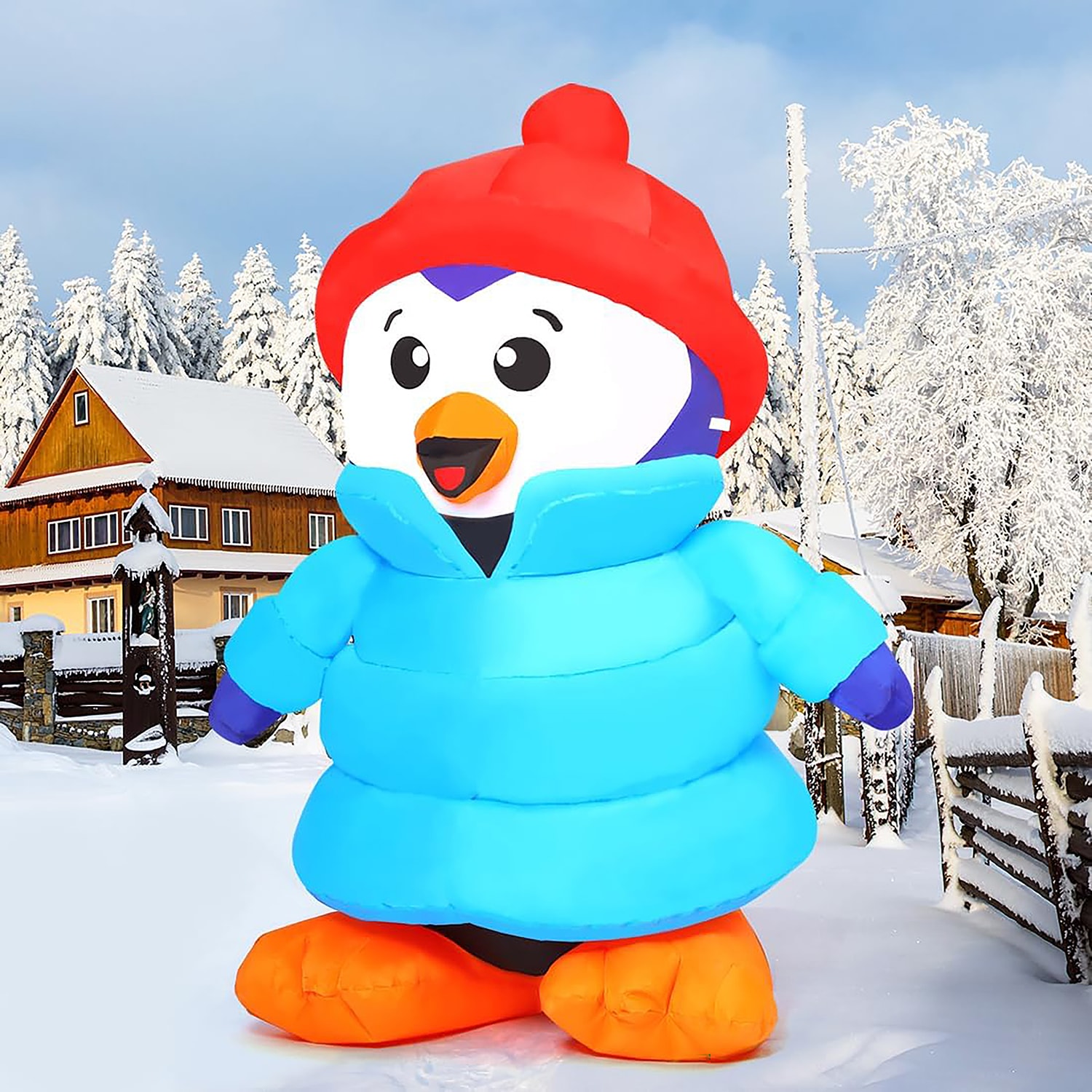 GOOSH DJ-SD-27207 5.7-ft Lighted Penguin Christmas Inflatable