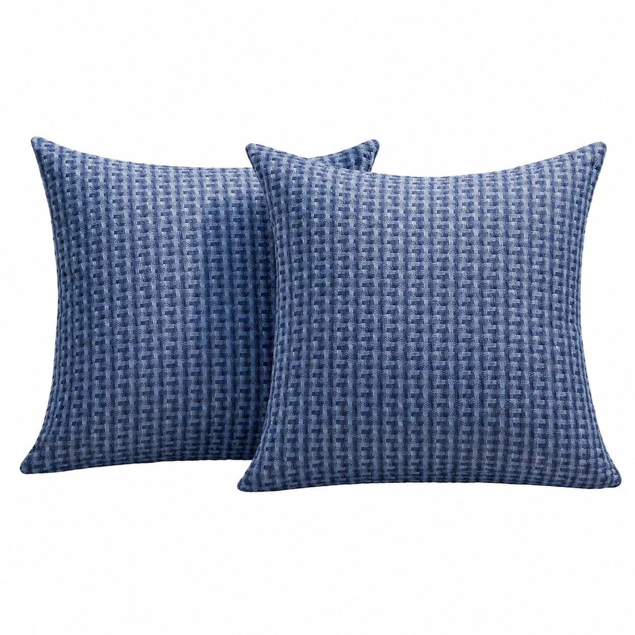 Aoibox  2 Pack 20 in x 20 in Navy Blue Farmhouse Outdoor Throw Pillow Covers for Patio Sofa Seating Kevin Textile