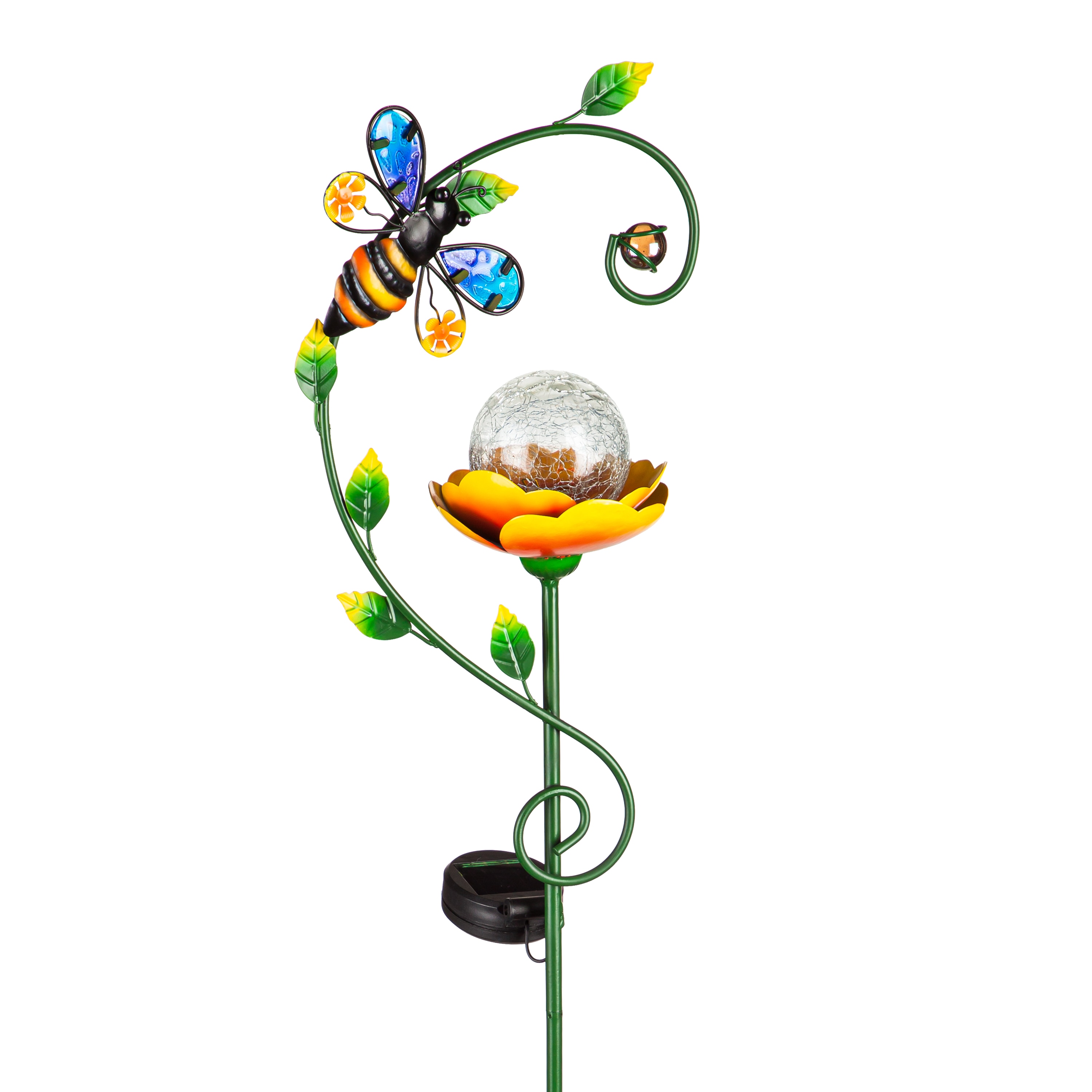Evergreen ZH2SP7912B 17-Inches Multi-color Metal Solar Stake