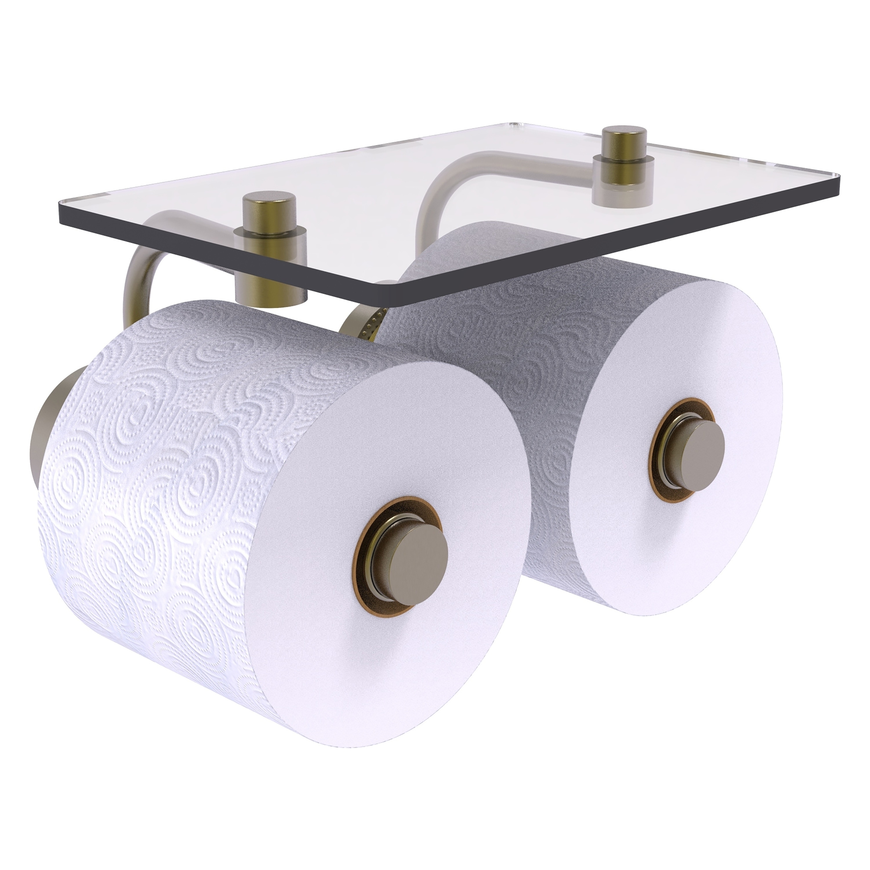 Allied Brass DT-24-2S-ABR Dottingham Antique Brass Wall mount Double post Toilet Paper Holder 2 -Rolls