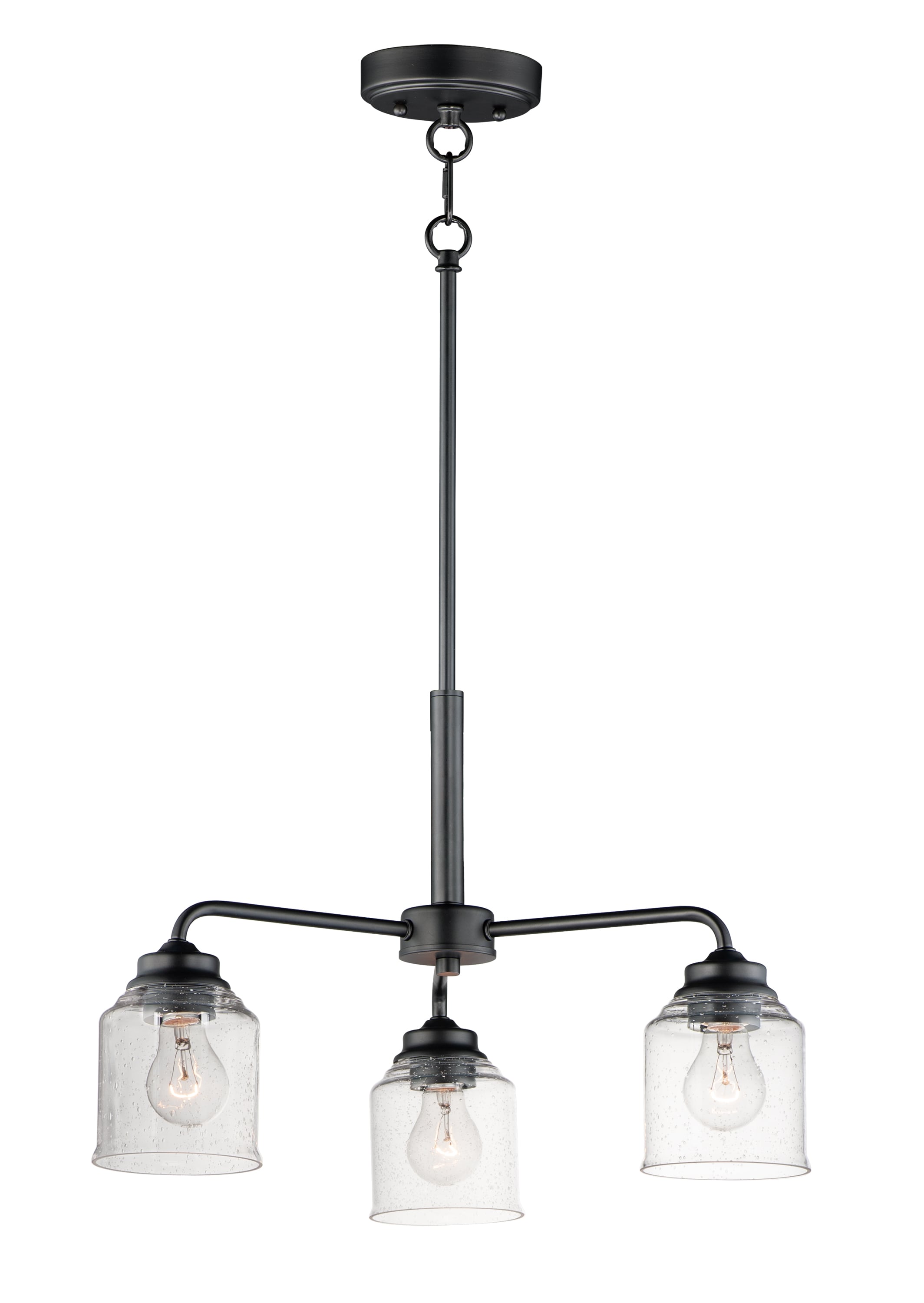 Maxim Lighting 12260CDBK Acadia 3 -Light Matte Black Transitional For Use in Bedrooms, Dining Rooms, Foyers, Kitchens, Living Rooms Chandelier