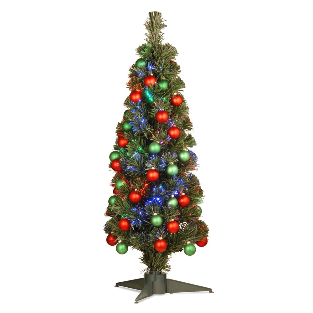 National Tree Company SZOX7-173-36 3.0-Feet Pre-lit Slim Artificial Christmas Tree with White LED Lights