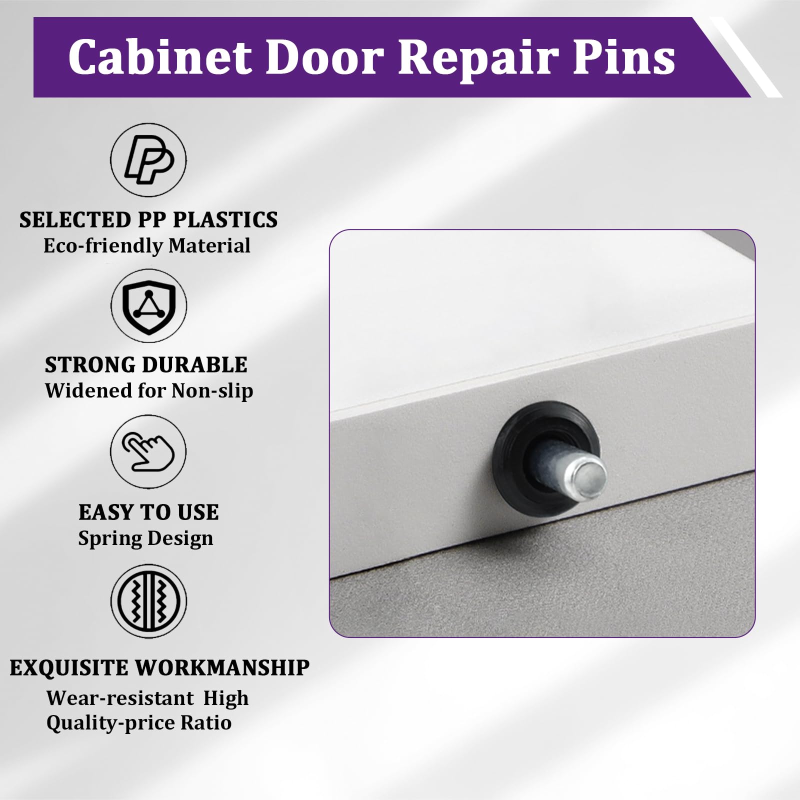 Etokfoks 24 Piece Cabinet Door Repair Pins Spring Loaded Damper ...