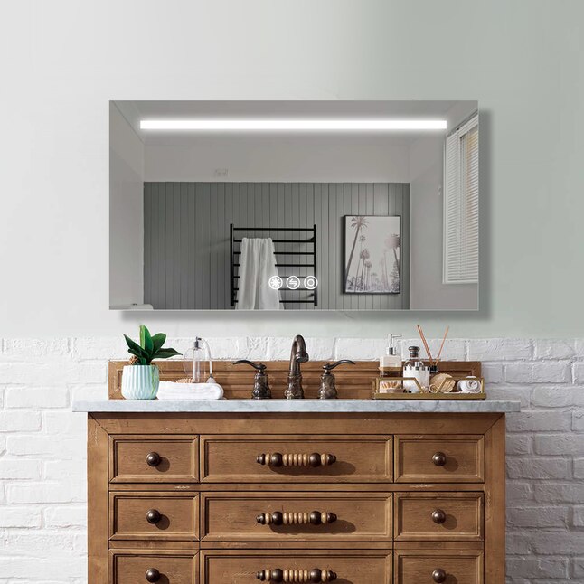 Wellfor Vanity Mirror 42 In W X 24 H, Best Mirror For 60 Inch Vanity