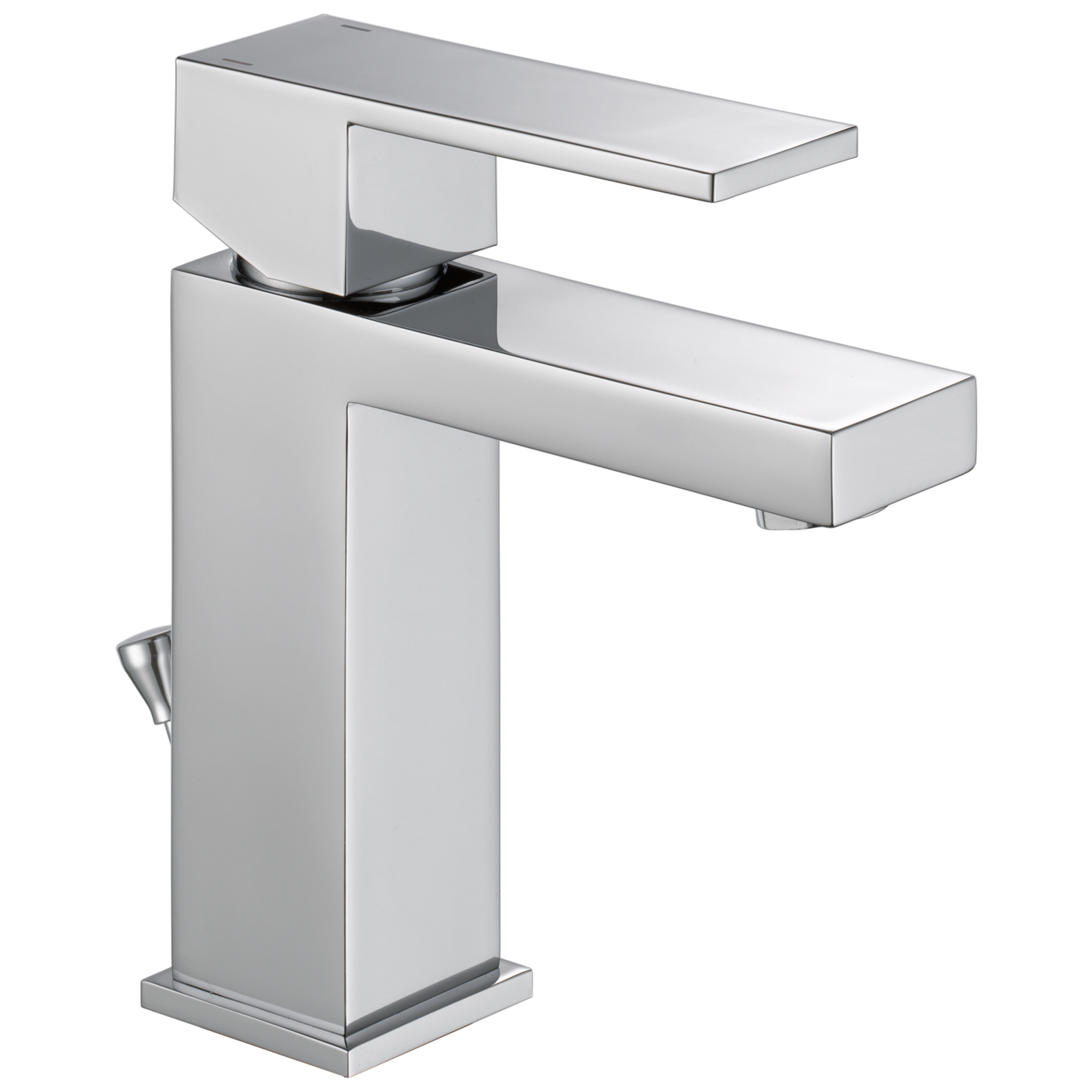 Delta Modern Chrome 1-handle Single hole/4-in centerset WaterSense Mid-arc Bathroom Sink Faucet with Drain
