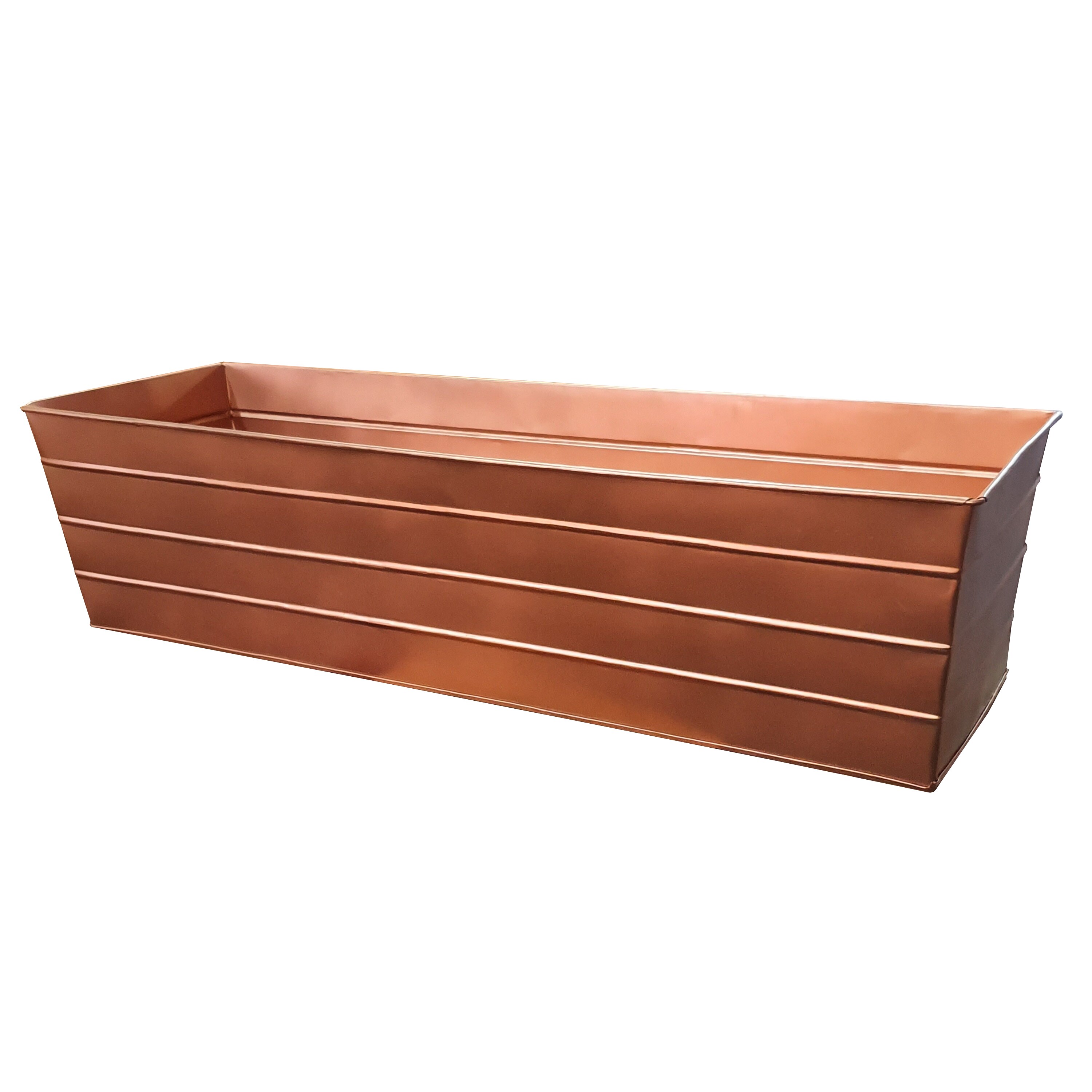 Benzara BM195218 Rectangle 35.5-in W Medium Copper Metal Indoor/Outdoor Planter