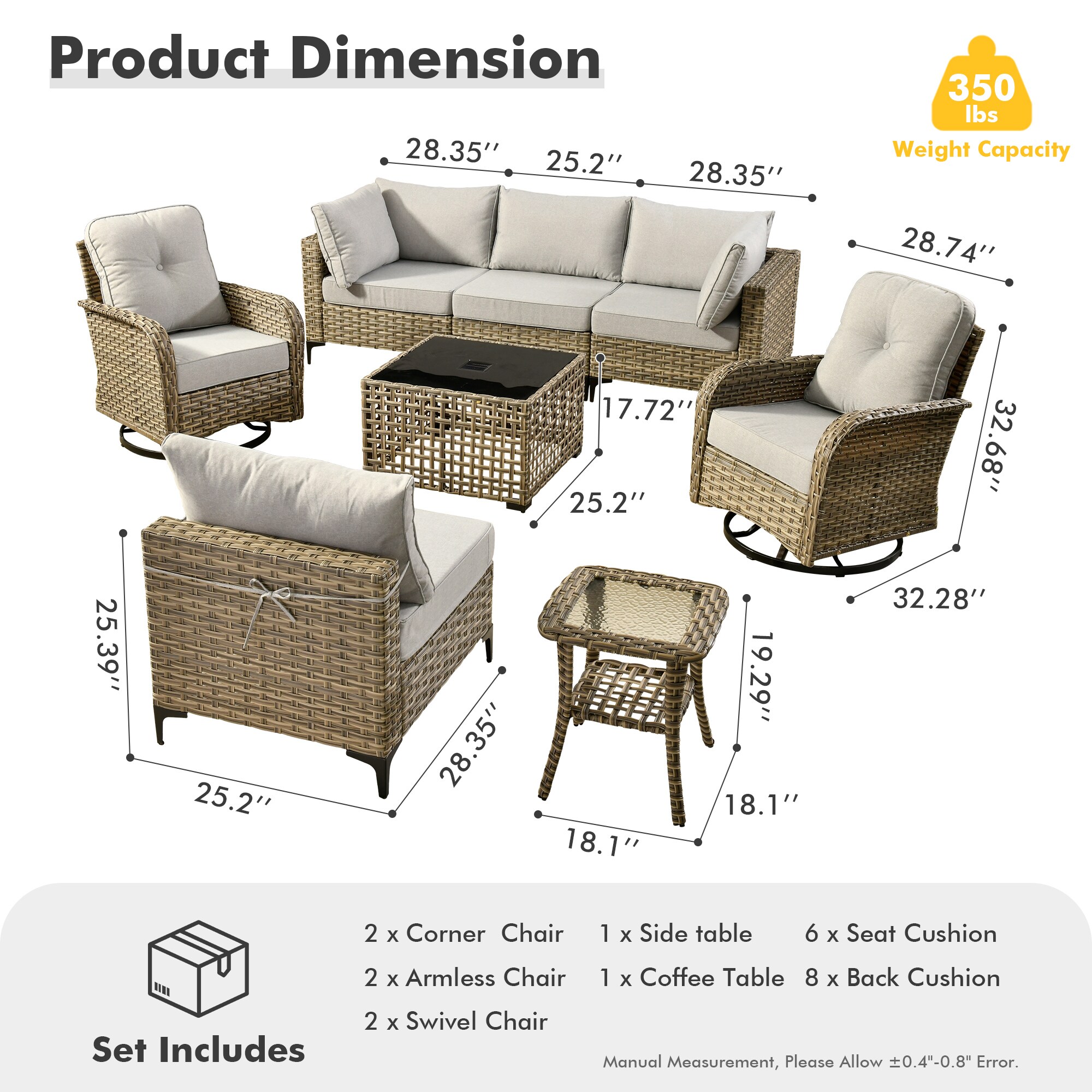 Ovios SK408YV Patio-Conversation-Sets - View #7