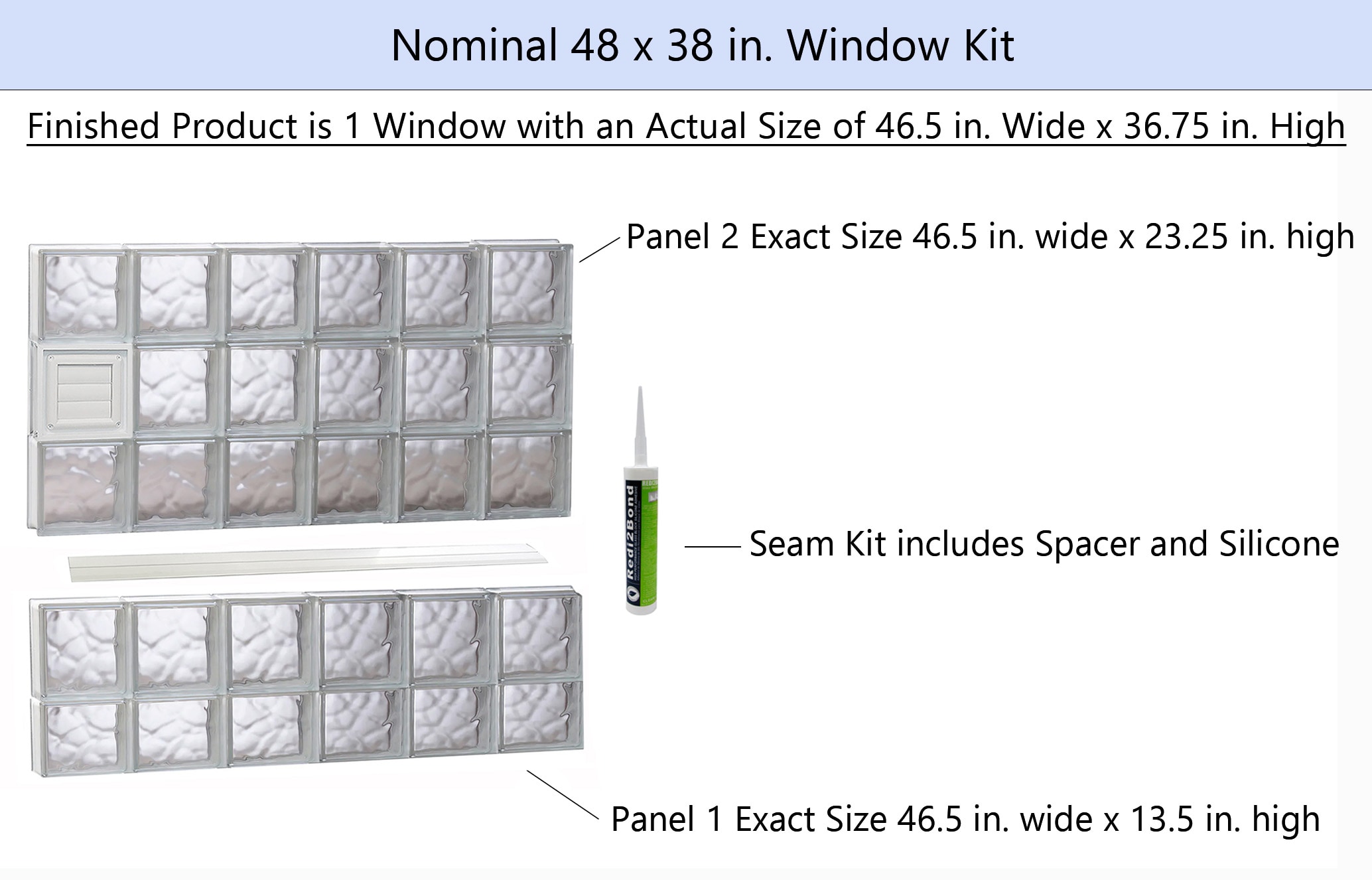 REDI2SET D4838DC Glass-Block-Windows - View #2