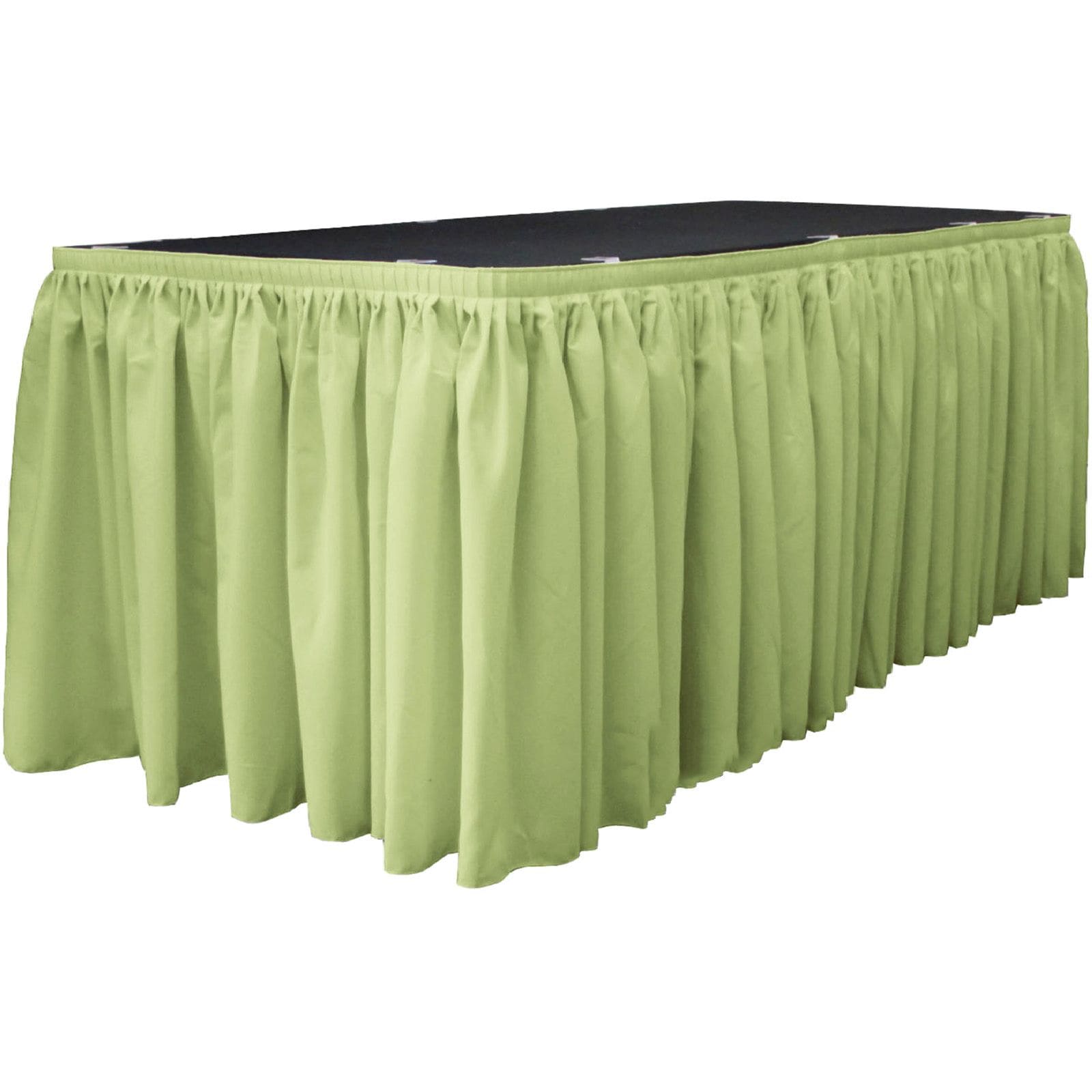Slickblue Indoor Outdoor Event Setup Polyester Poplin Table Skirt with Hook and Loop Clips for Banquet Tables Multiple Size and Color Options