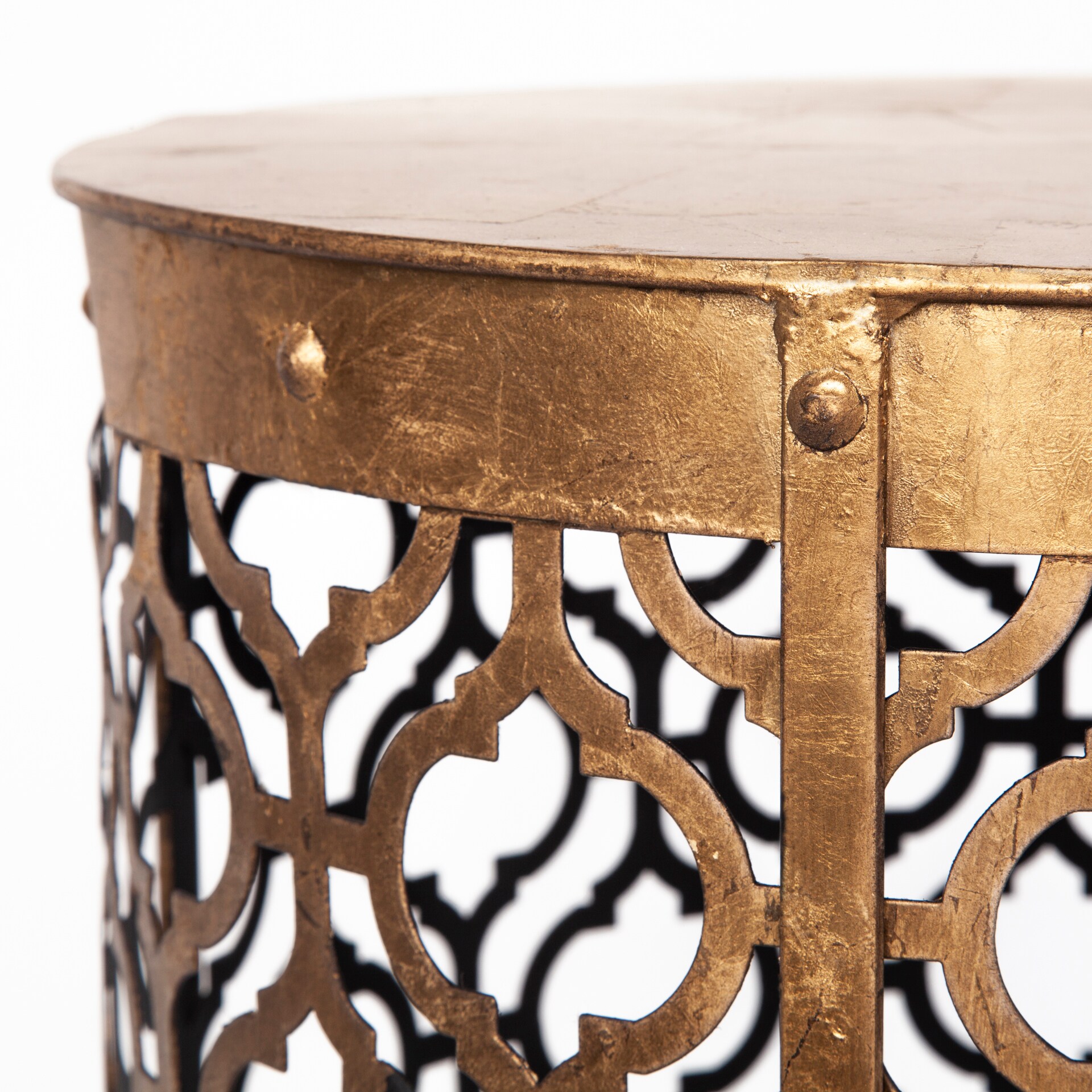 Zimlay Set of 3 Gold Metal Glam Accent Table 43304