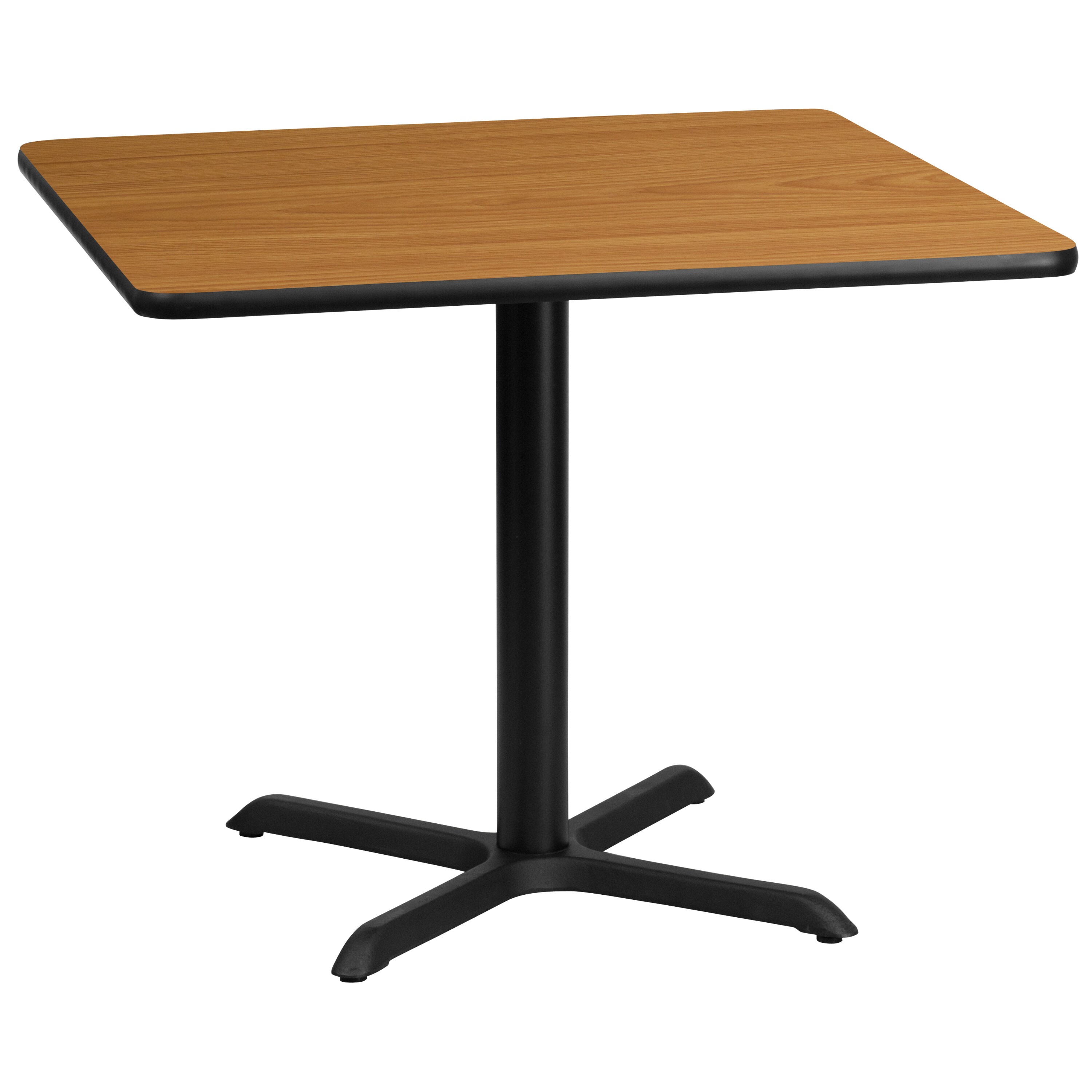 Flash Furniture 889142008033 Natural Contemporary/Modern Dining Table, Wood veneer with Black Metal 36-Inches L x 31.13-Inches H