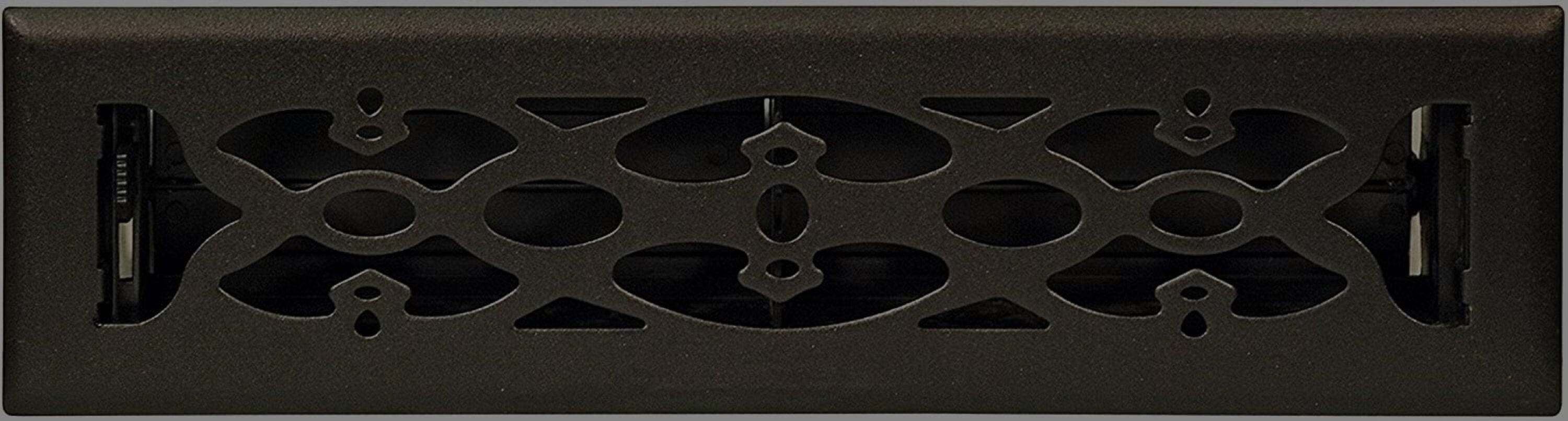 Accord Ventilation 2 In X 14 In 1 Way Steel Matte Black Floor Register   63874431 