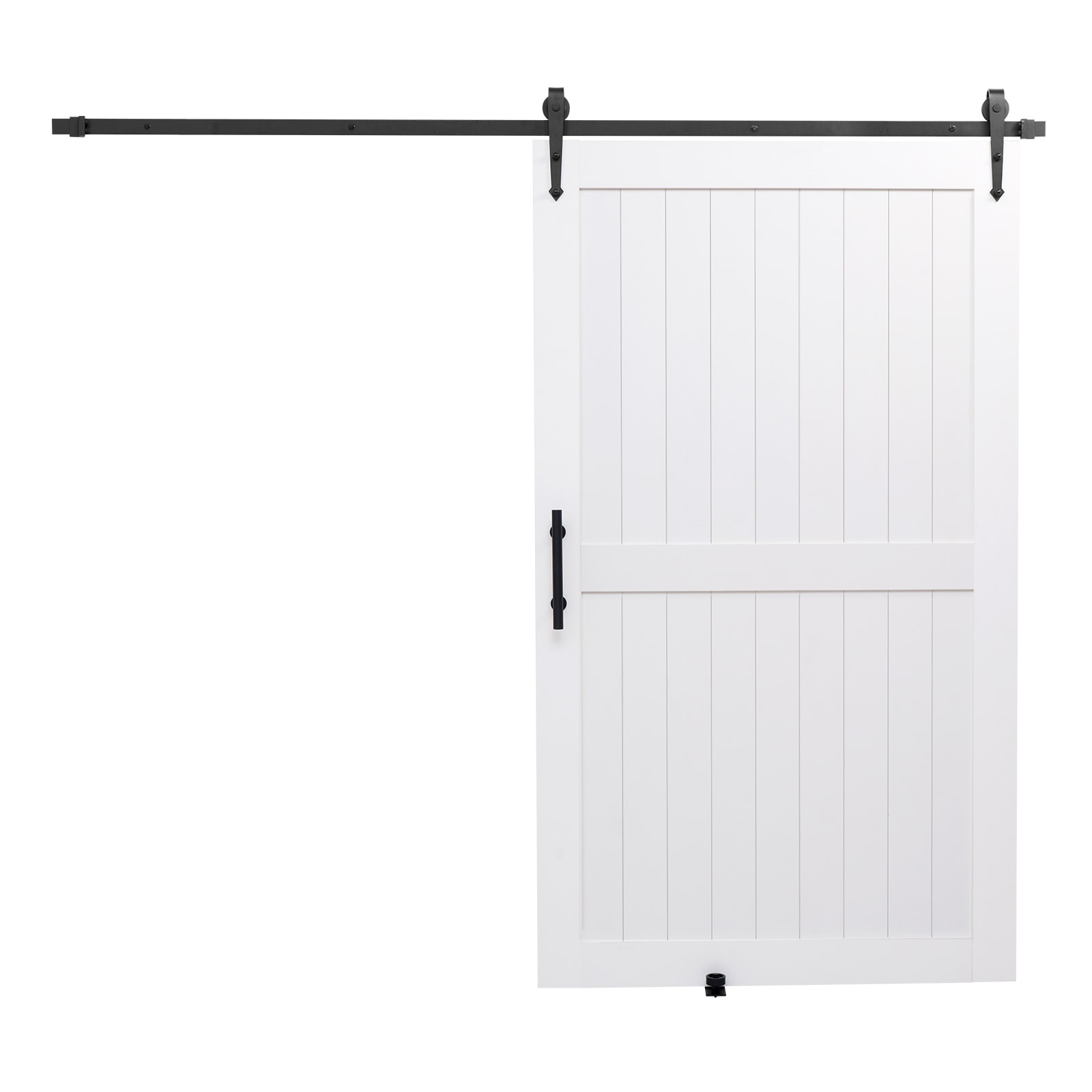 VEVOR SCGCMFHBHXTZ08169V0 Sliding Barn Door  48 x 84 inch  High-Strength MDF Panel  Barn Door with Hardware Kit  Water-Proof PVC Surface  Easy to Install  H-Frame  Smoothly and Quietly Sliding for Living Room  Bathroom