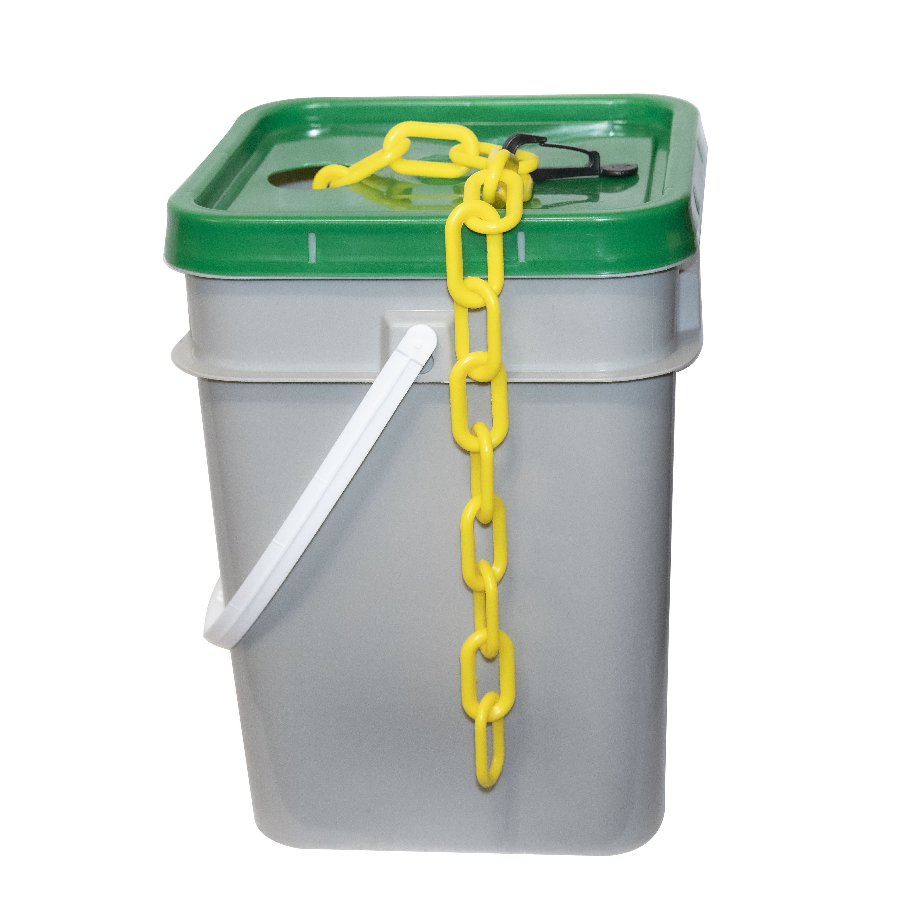 Mr. Chain 51002-P 2 In. (54Mm) X 120 Ft. Yellow Heavy Duty Plastic Barrier Chain In A Pail