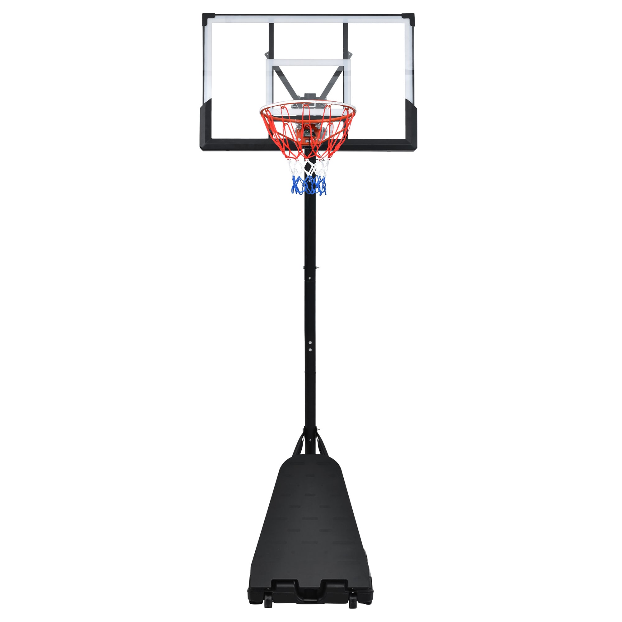 Basketball Hoop, Height Adjustable Pole with Roller Base, Black, 1