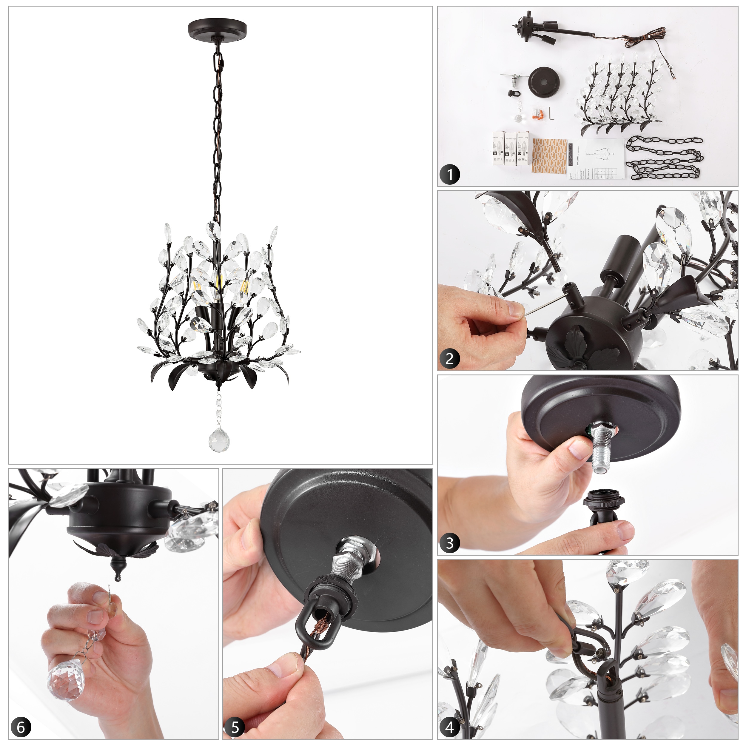 Adoria 12" Oil-Rubbed Bronze Bohemian LED Pendant with Crystal Accents