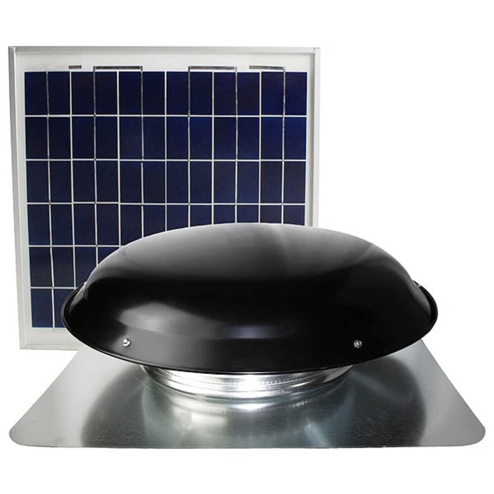 Maxx Air 433 CFM Solar Powered Roof Mount Power Attic Ventilator with Panel in Black